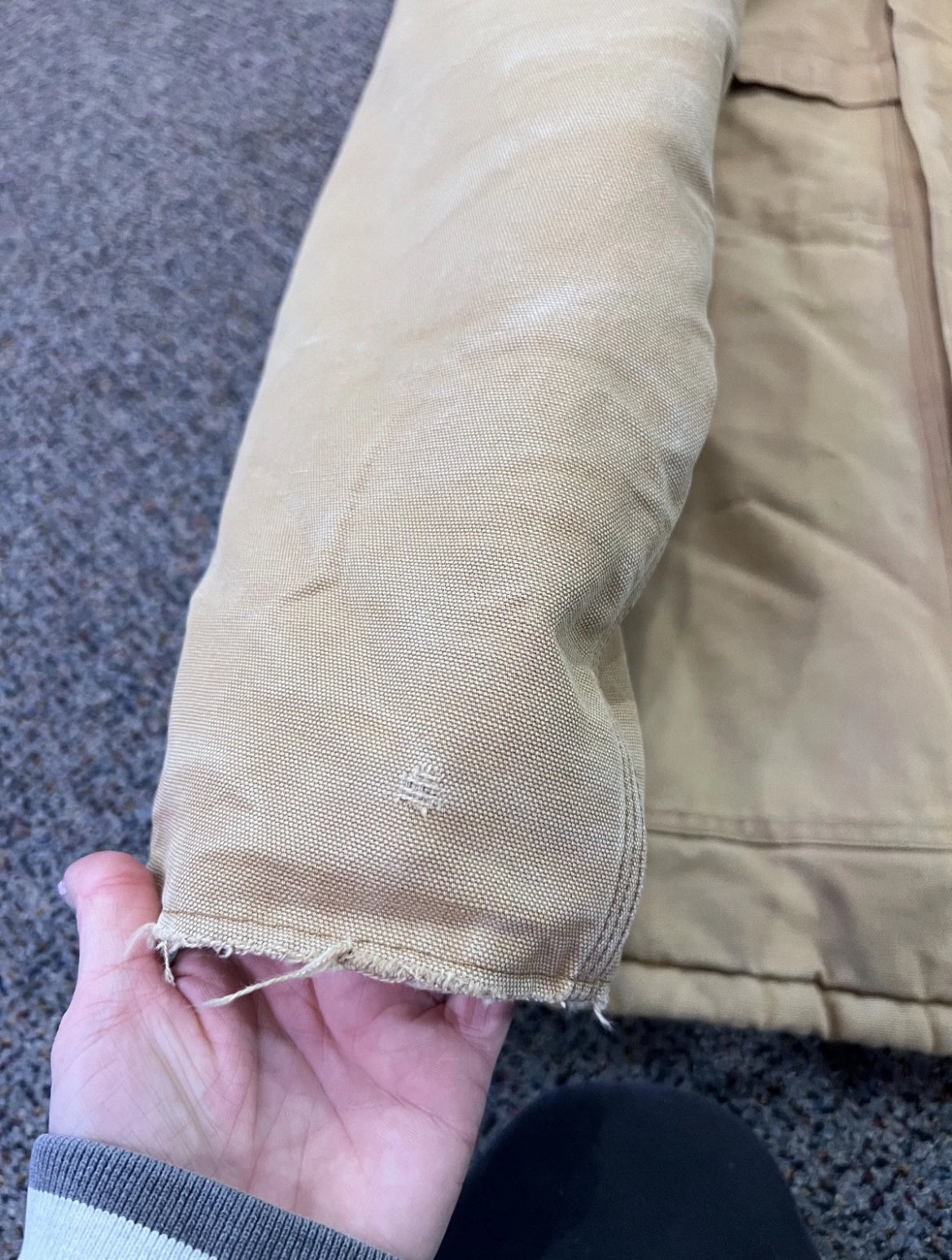 Tan Carhartt Jacket with Corduroy Collar