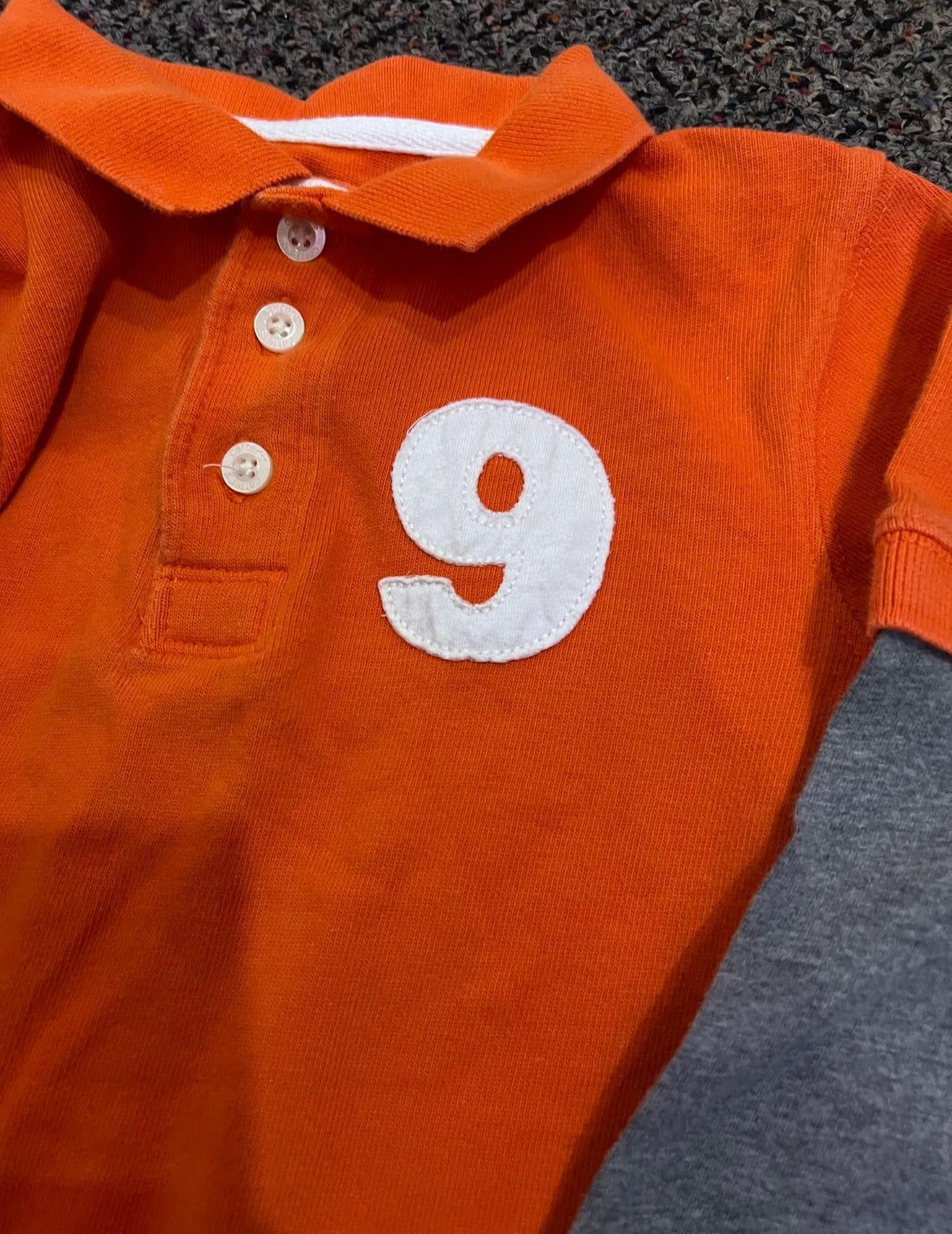 [URL] Carter's Orange + Grey Polo Long Sleeve Shirt