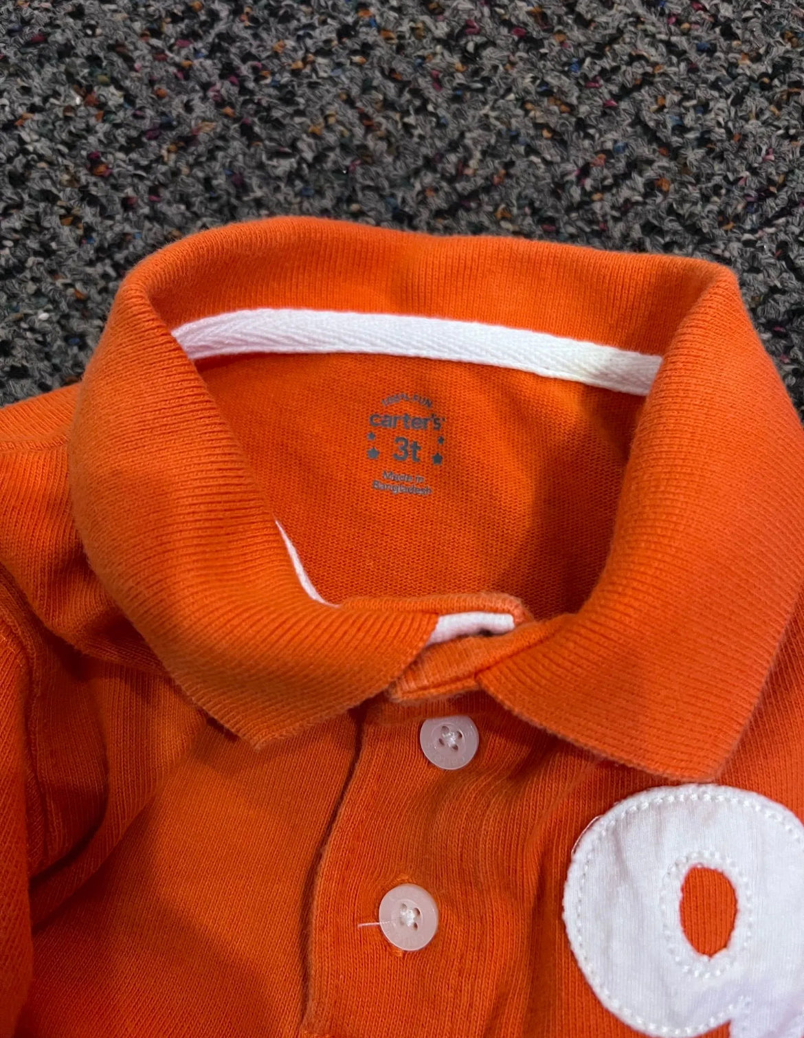 [URL] Carter's Orange + Grey Polo Long Sleeve Shirt