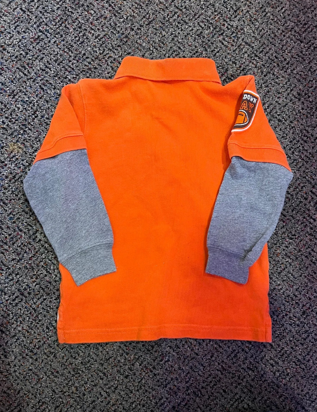[URL] Carter's Orange + Grey Polo Long Sleeve Shirt