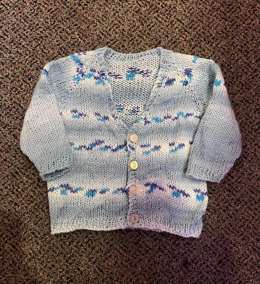 [URL] Blue Ombré Knit Cardigan