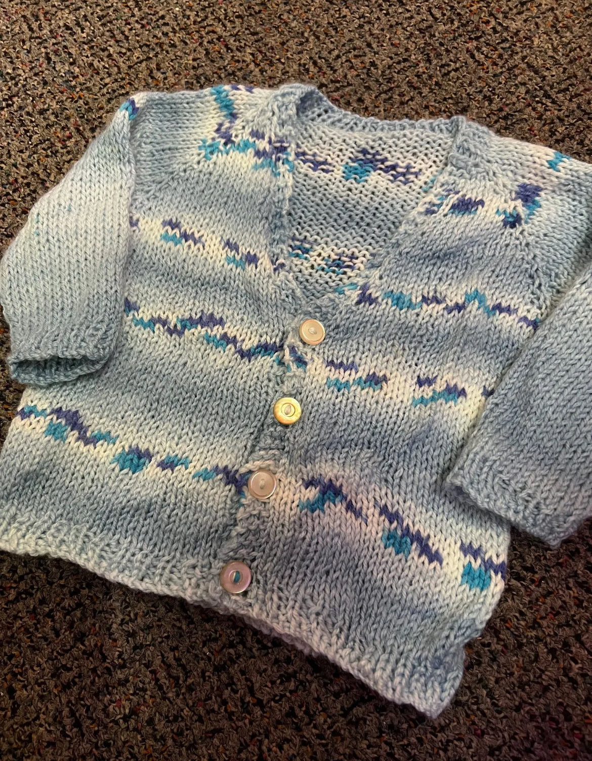[URL] Blue Ombré Knit Cardigan