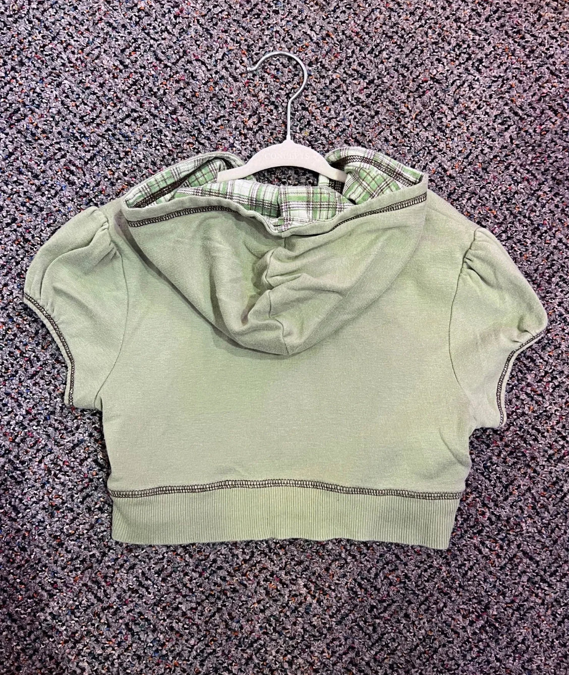 [URL] Y2K Knit Works Green Graphic Short Sleeve Zip Up