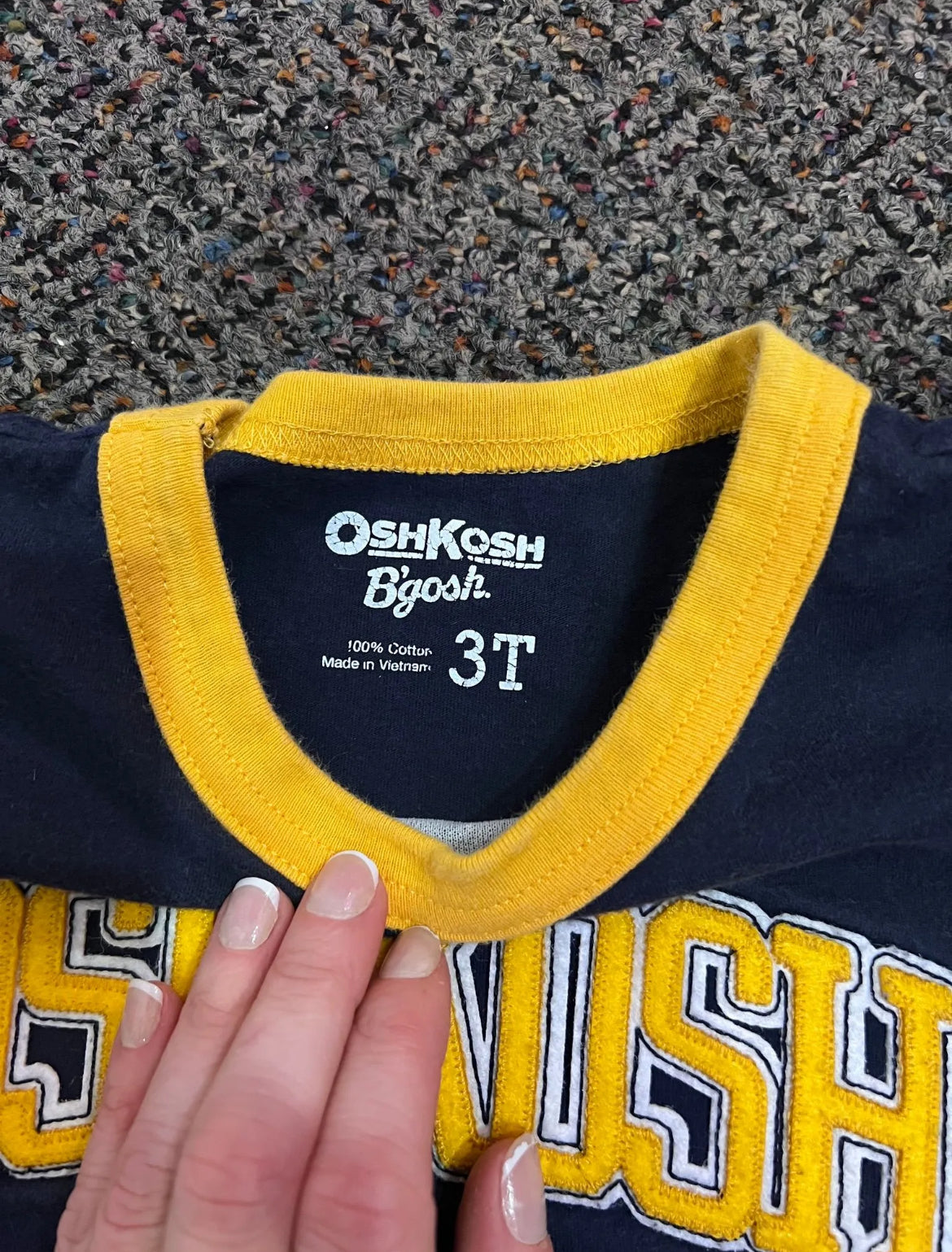 [URL] Oshkosh Navy + Yellow Long Sleeve Shirt