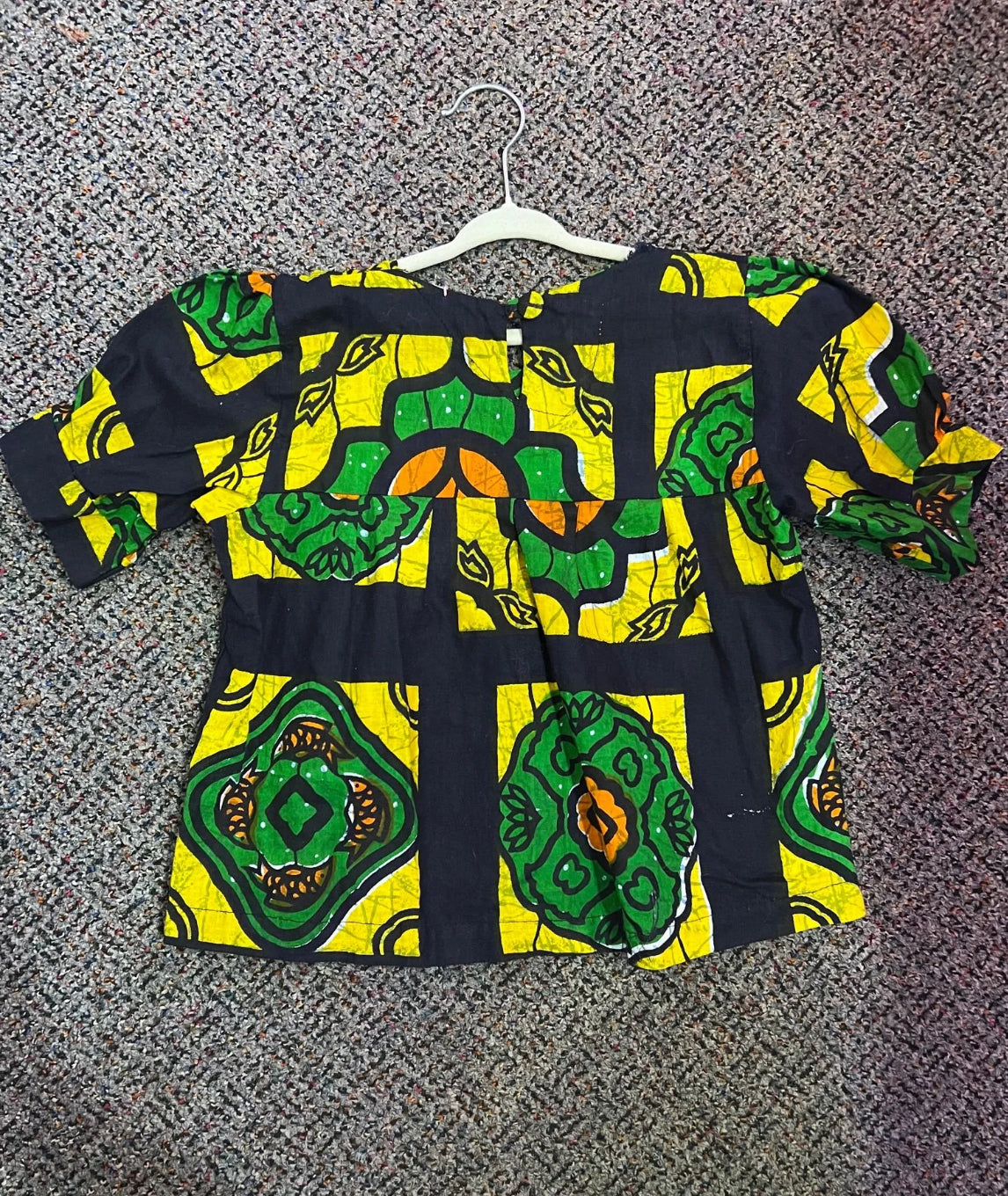 [URL] Handmade BLK/GRN/YLW Blouse