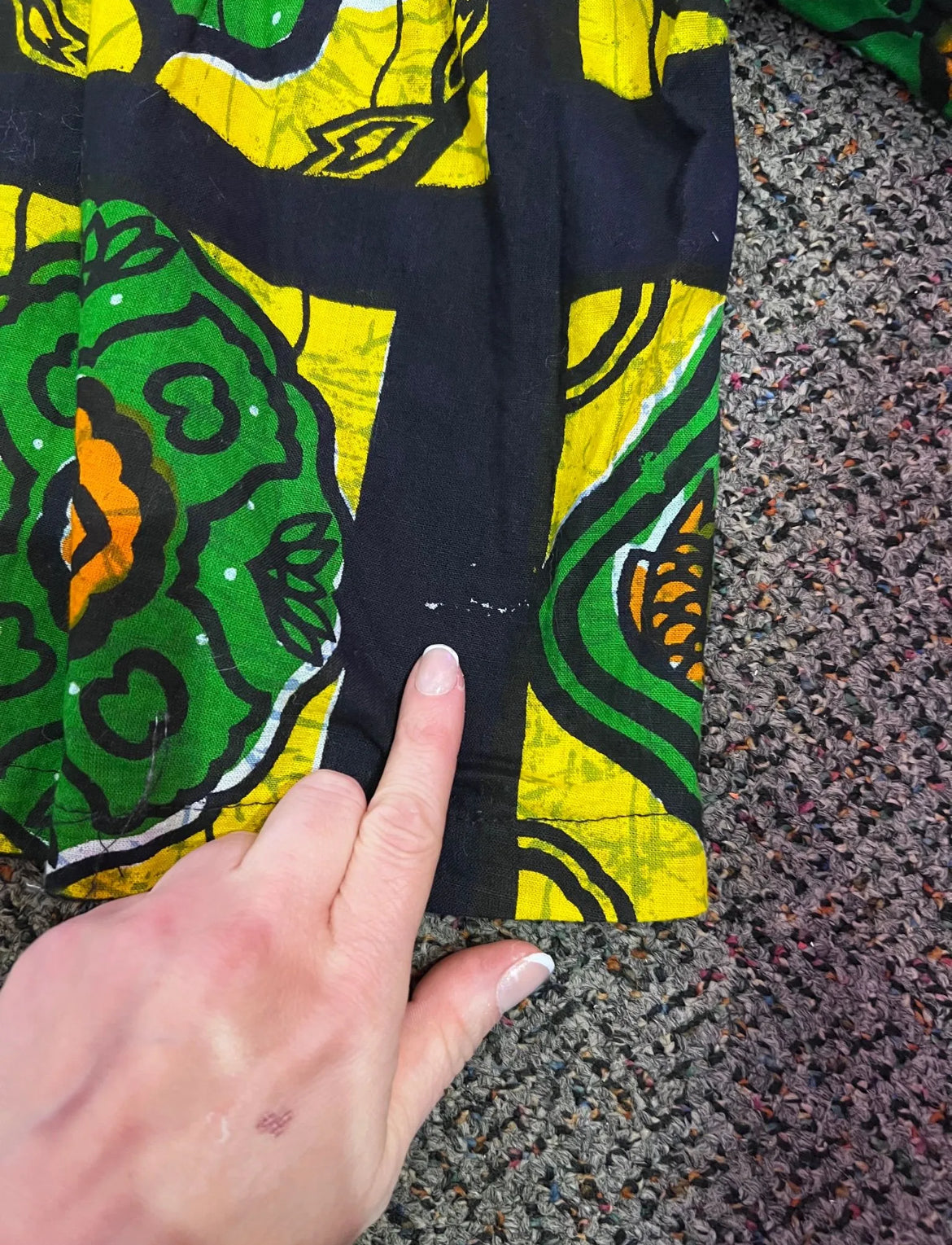 [URL] Handmade BLK/GRN/YLW Blouse