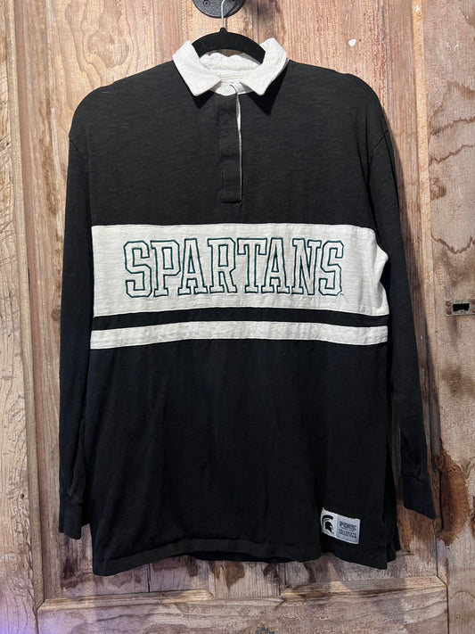 Y2K PINK MSU Henley Long Sleeve Henley Shirt