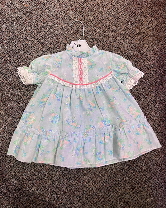 [URL] 70's Handmade Blue Floral Lace Dress