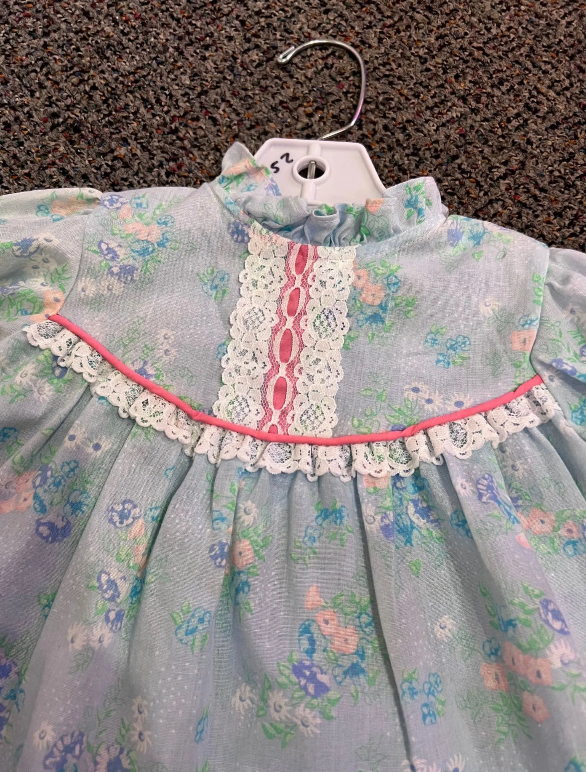 [URL] 70's Handmade Blue Floral Lace Dress
