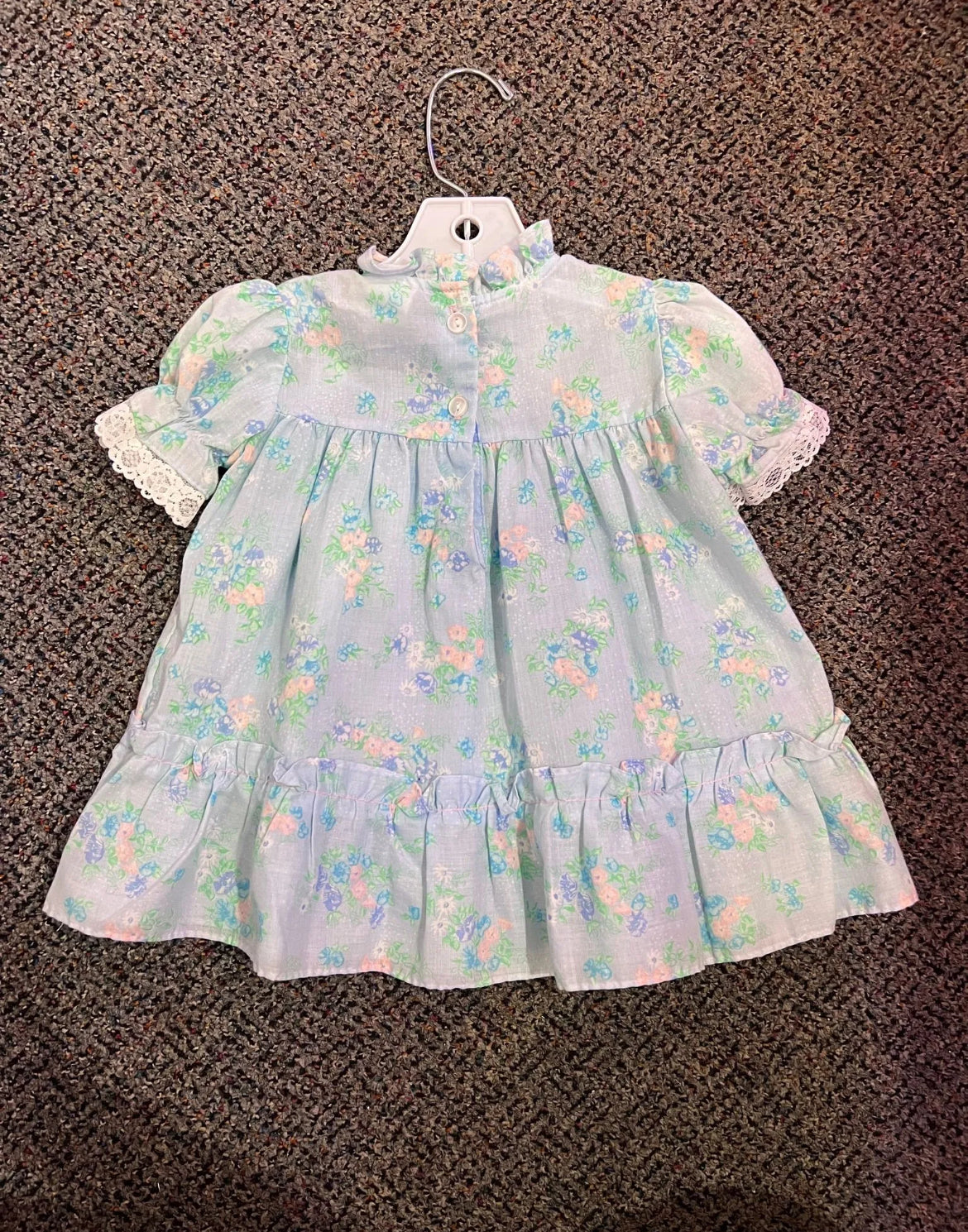 [URL] 70's Handmade Blue Floral Lace Dress