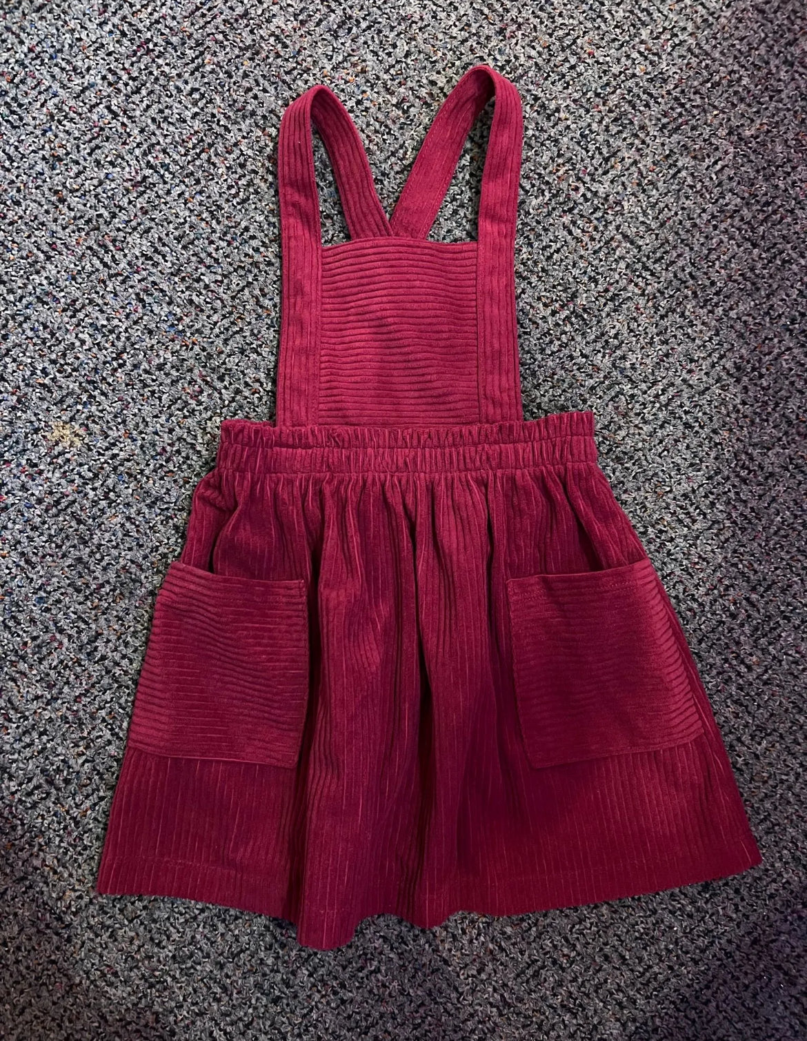 [URL] Wonder Nation Burgundy Corduroy Overall Dress