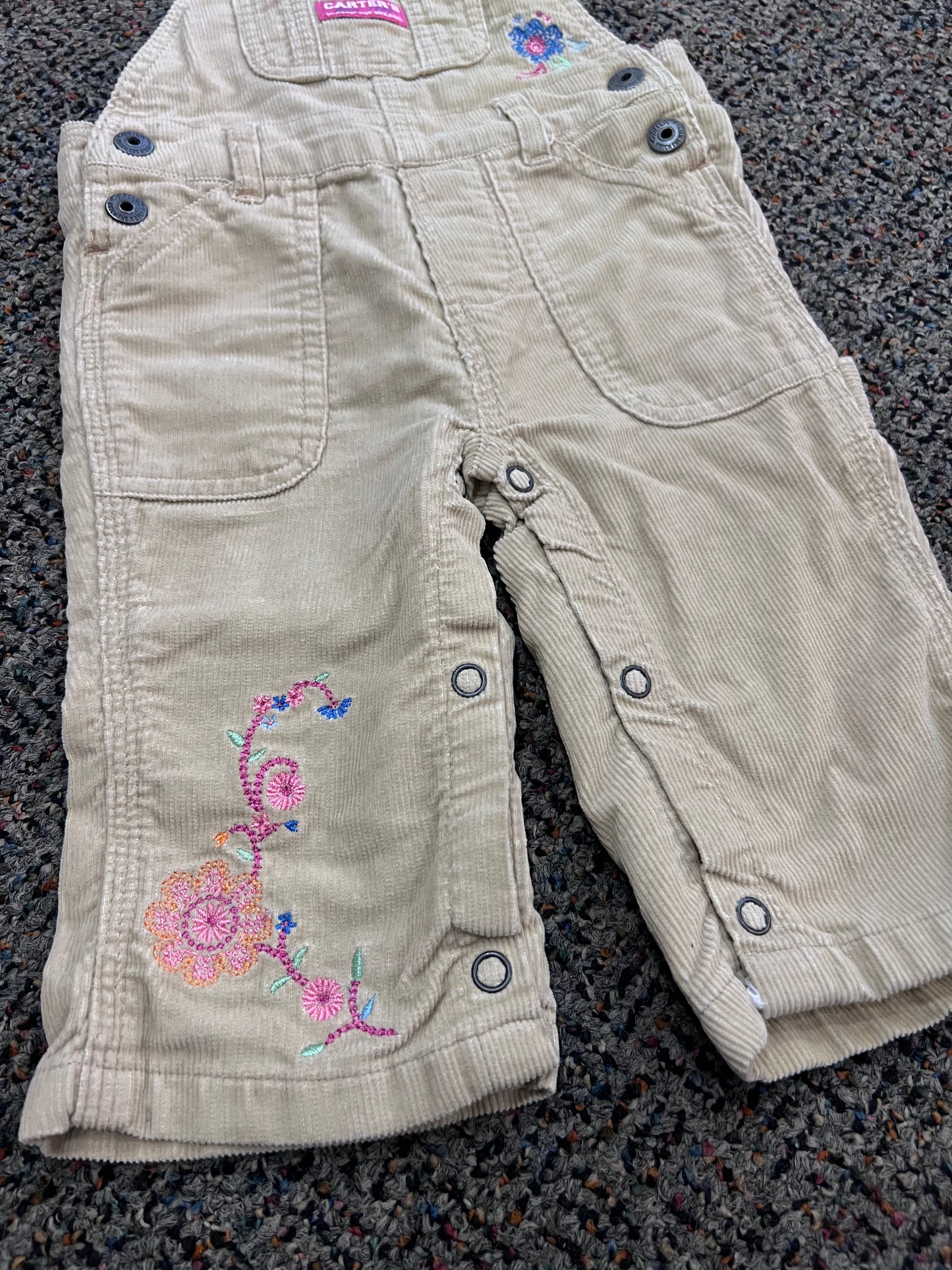 [URL] 90's Carter's Beige Corduroy Flower Overalls