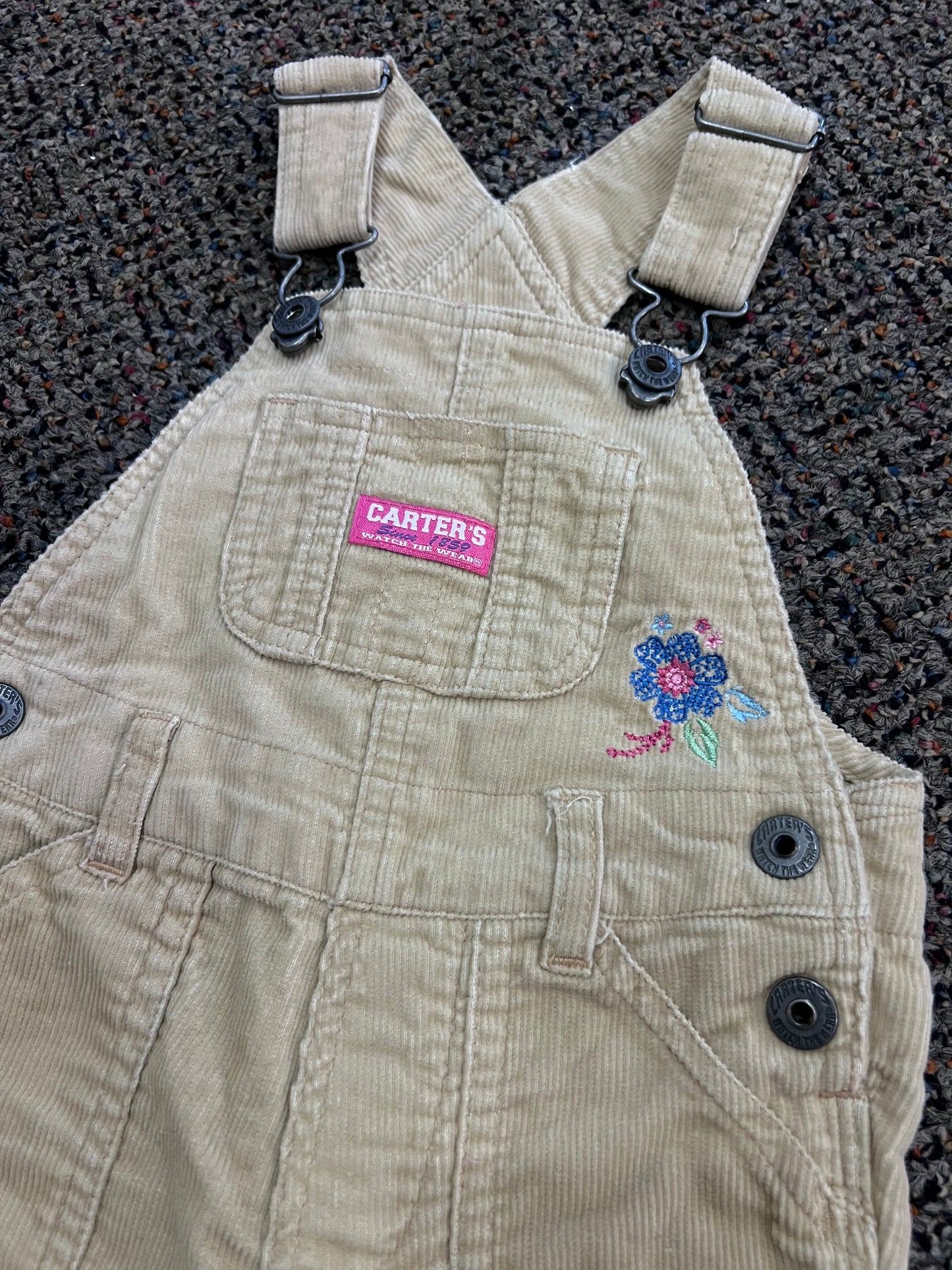 [URL] 90's Carter's Beige Corduroy Flower Overalls