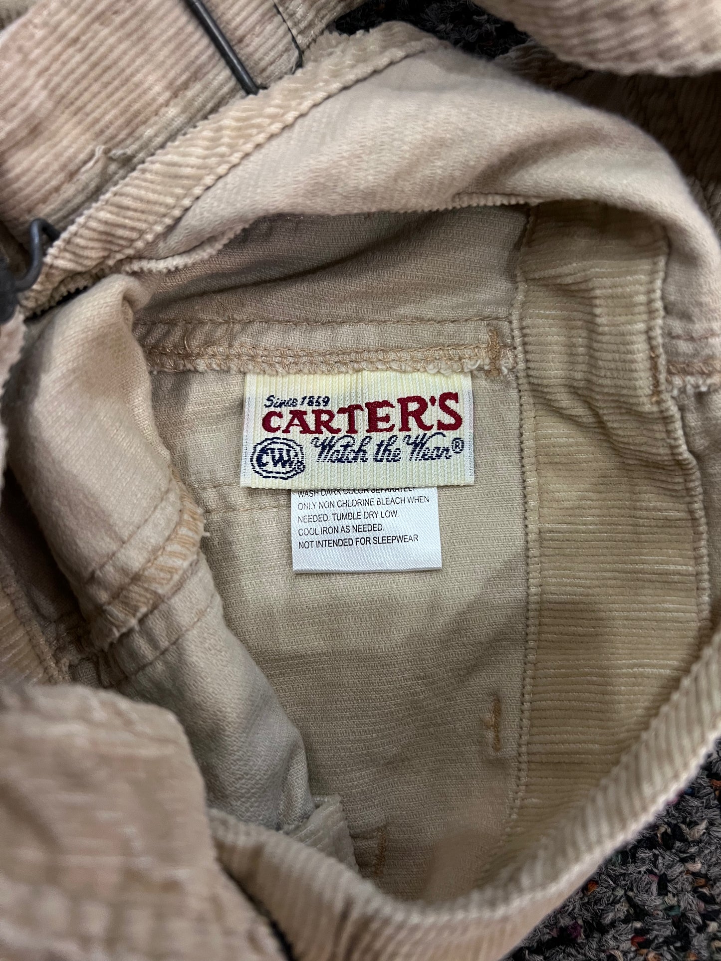 [URL] 90's Carter's Beige Corduroy Flower Overalls