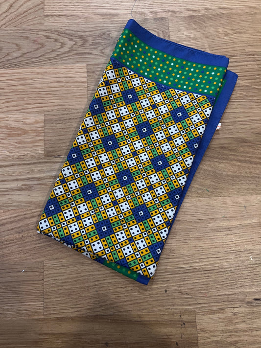 70's/80's GRN/BLUE Patterned Head Scarf