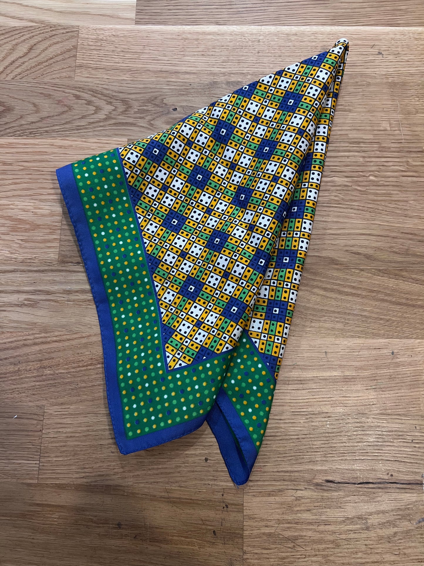 70's/80's GRN/BLUE Patterned Head Scarf