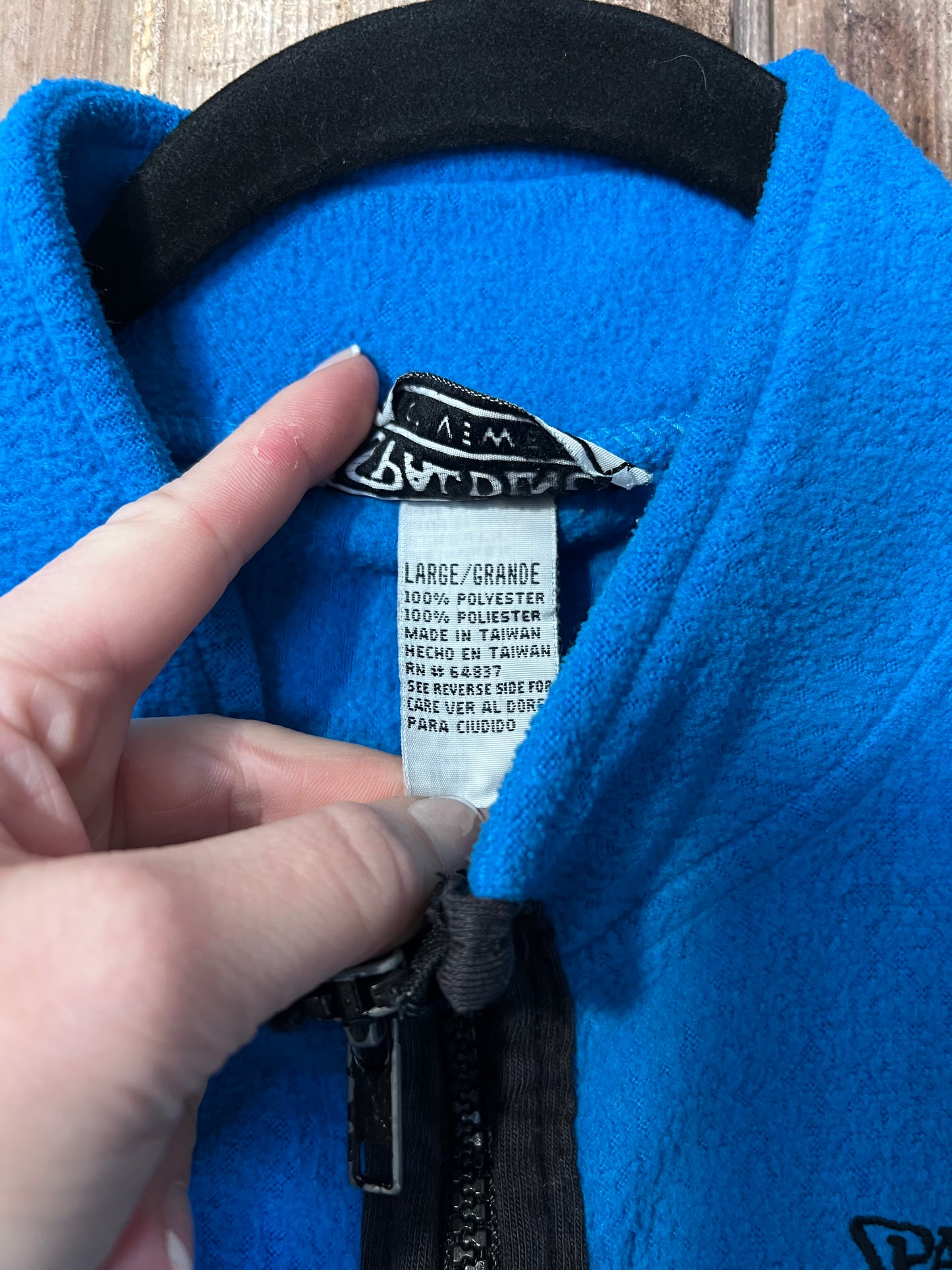 90's Spalding Blue + BLK Fleece Zip Up Vest