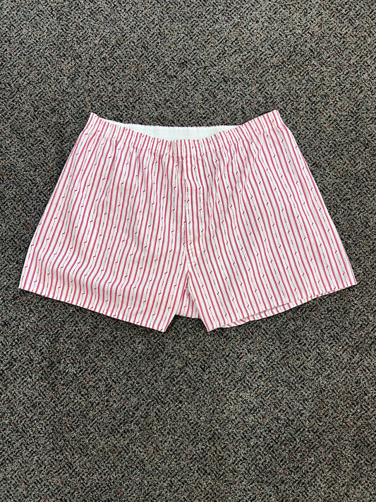 90's Red Striped Boxer Shorts