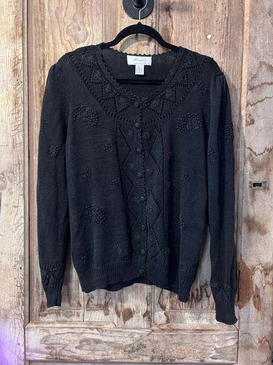80's/90's Margules BLK Knit Button Up Cardigan