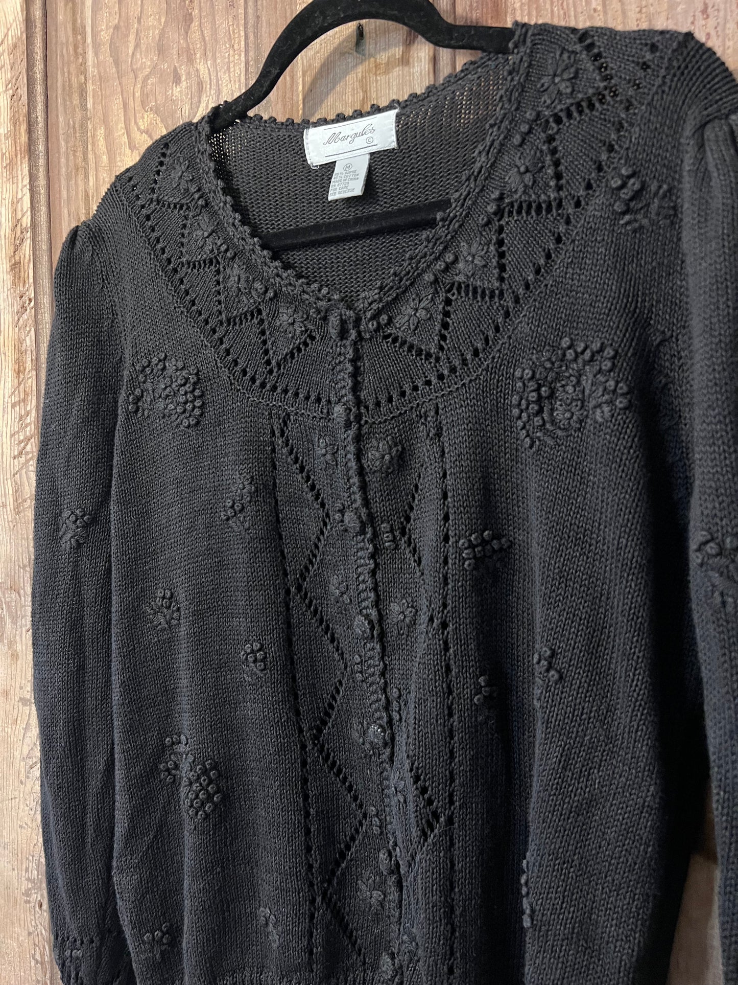 80's/90's Margules BLK Knit Button Up Cardigan