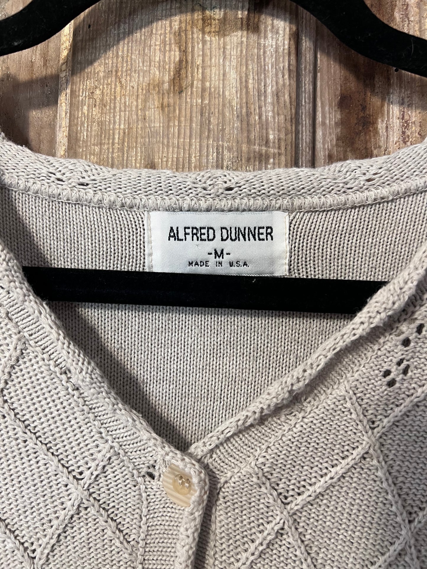 90's Alfred Dunner Beige Knit Short Sleeve Cardigan