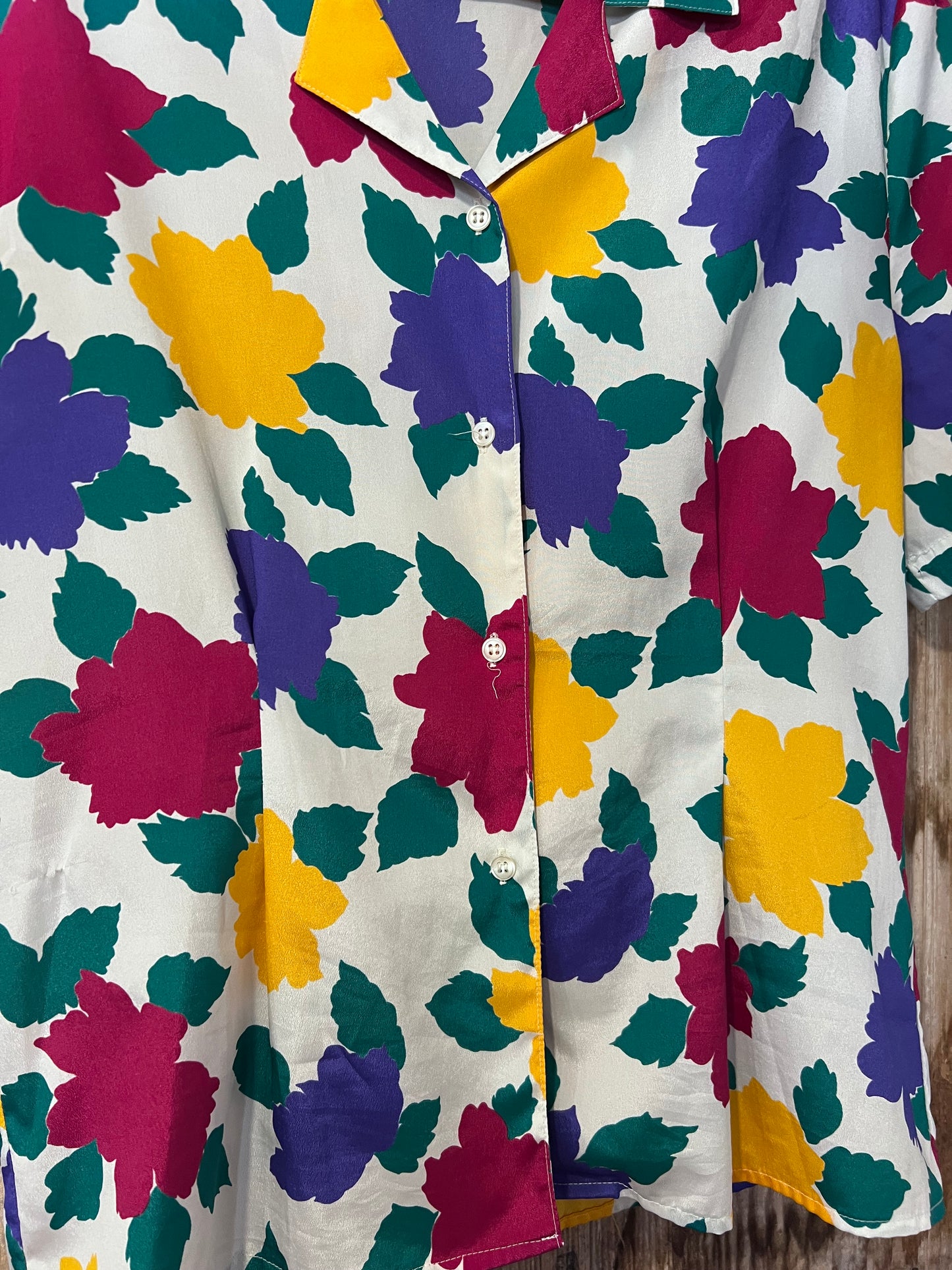 80's/90's David Matthew Colorful Floral Button Up Shirt