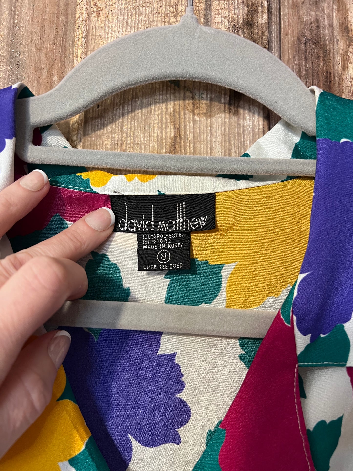 80's/90's David Matthew Colorful Floral Button Up Shirt