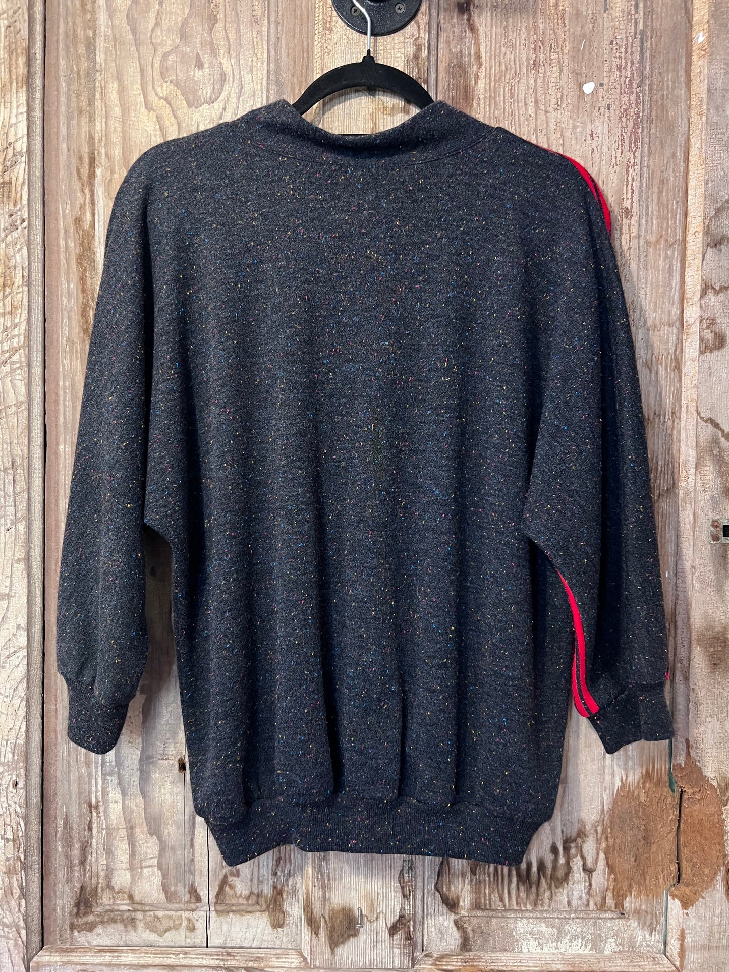 80's/90's Graff California Grey + Red Striped Sweater