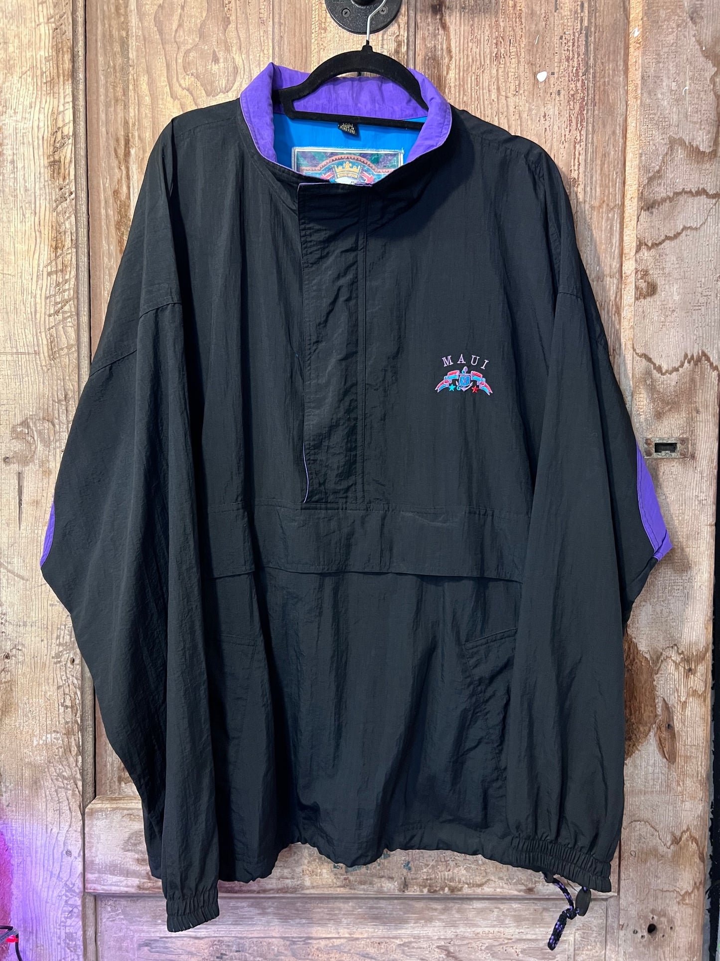 90's BLK Maui Embroidered Wind Breaker Jacket
