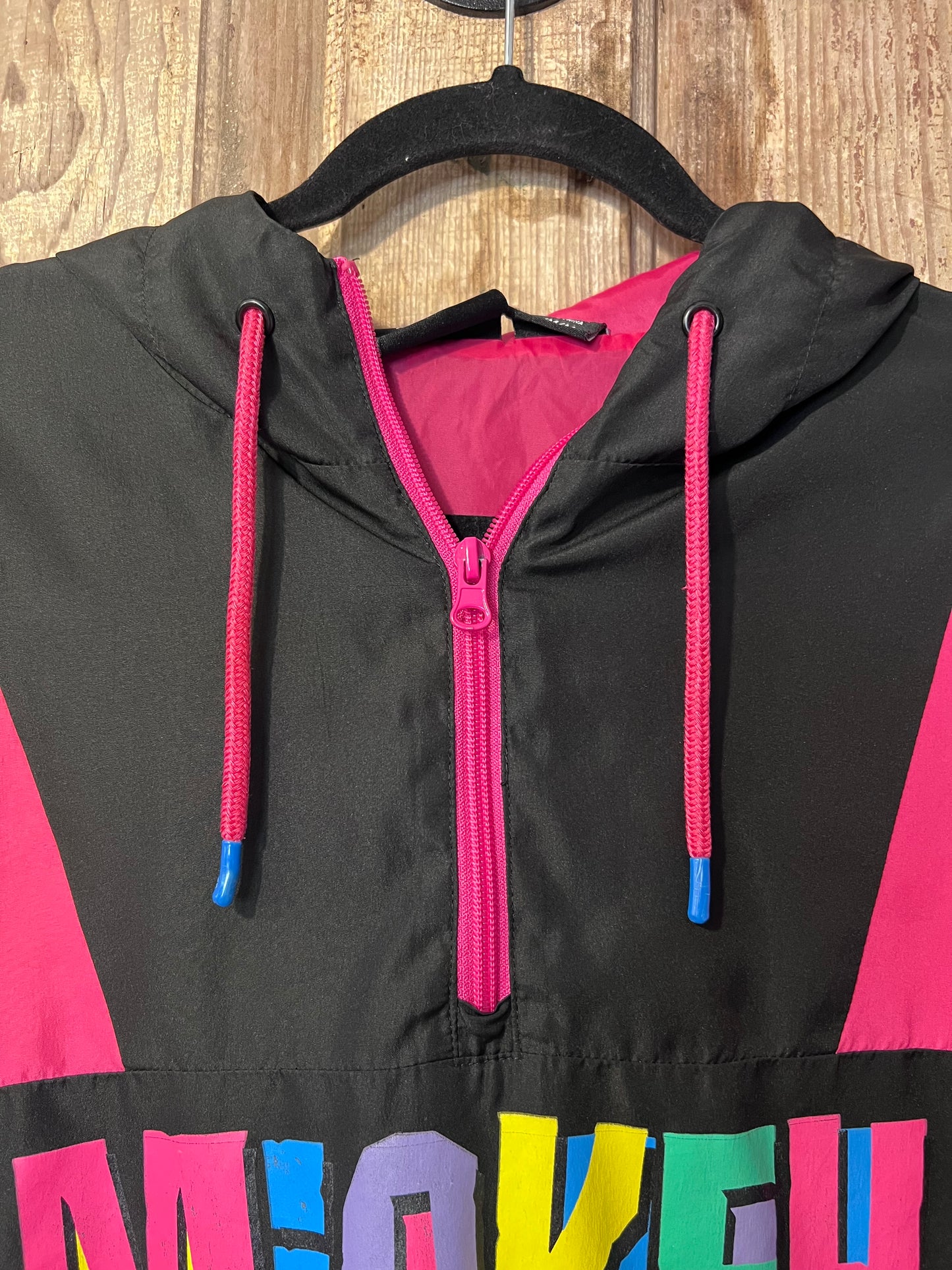 Y2K Mickey Mouse Colorful Quarter Zip Hooded Windbreaker