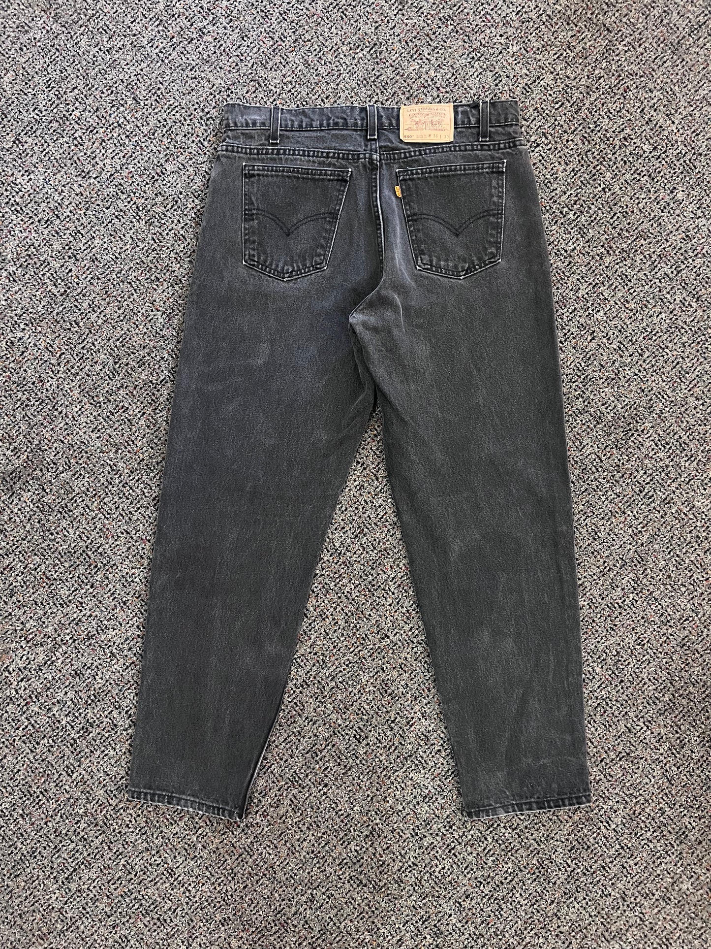 Levi Strauss 550 Orange Tab Faded BLK Denim Jeans