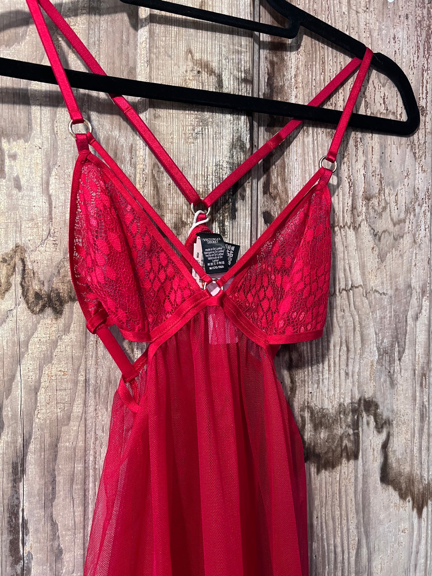 90's Victoria's Secret Red Lace Baby Doll Dress