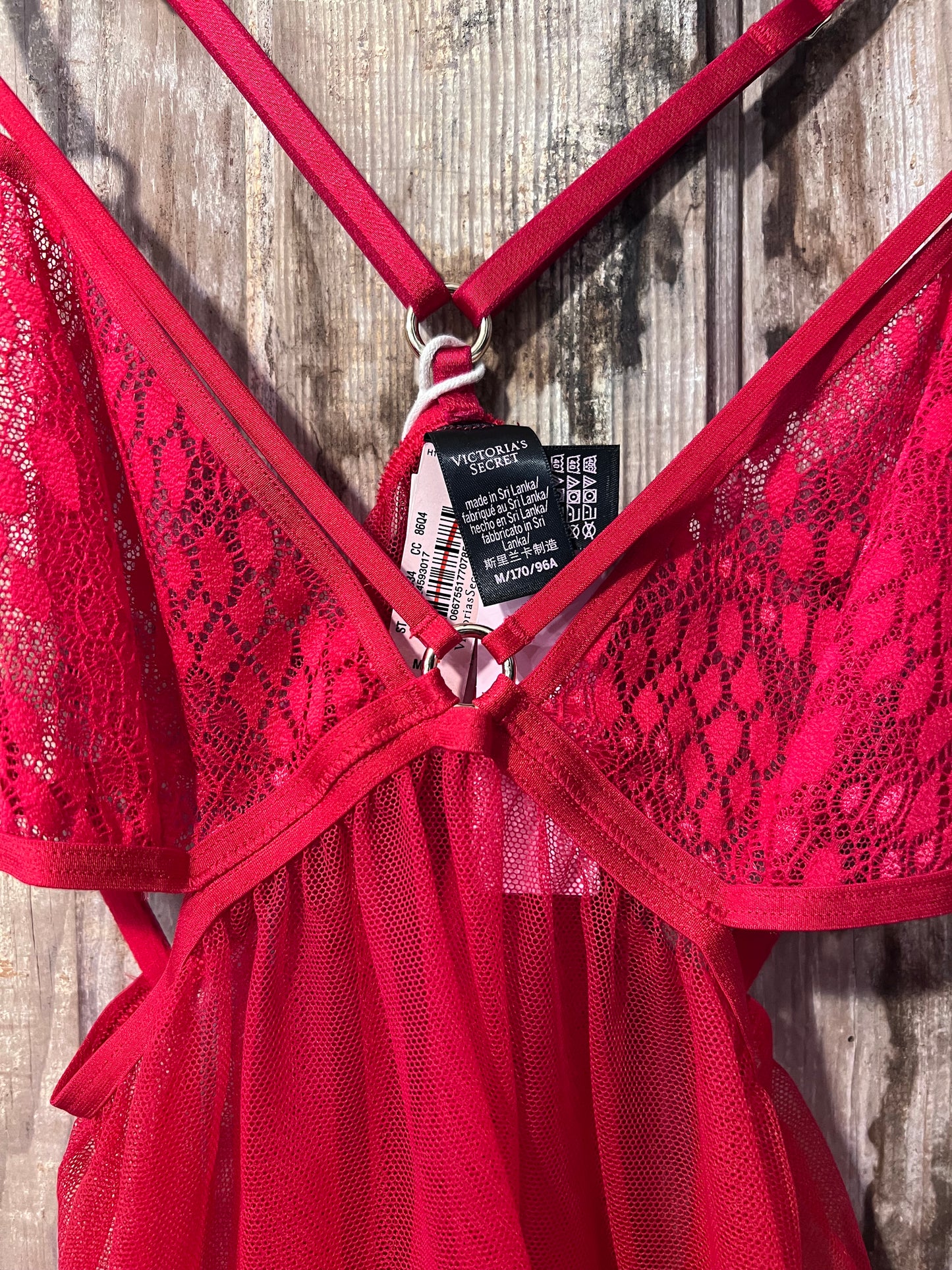 90's Victoria's Secret Red Lace Baby Doll Dress