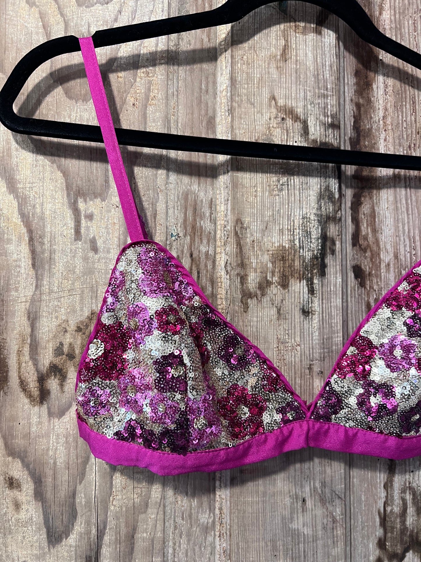 Y2K Pink Sequin Bra