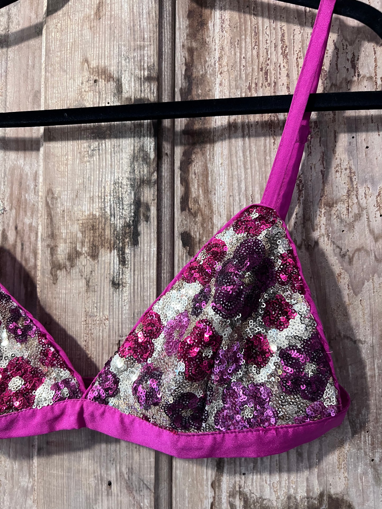 Y2K Pink Sequin Bra