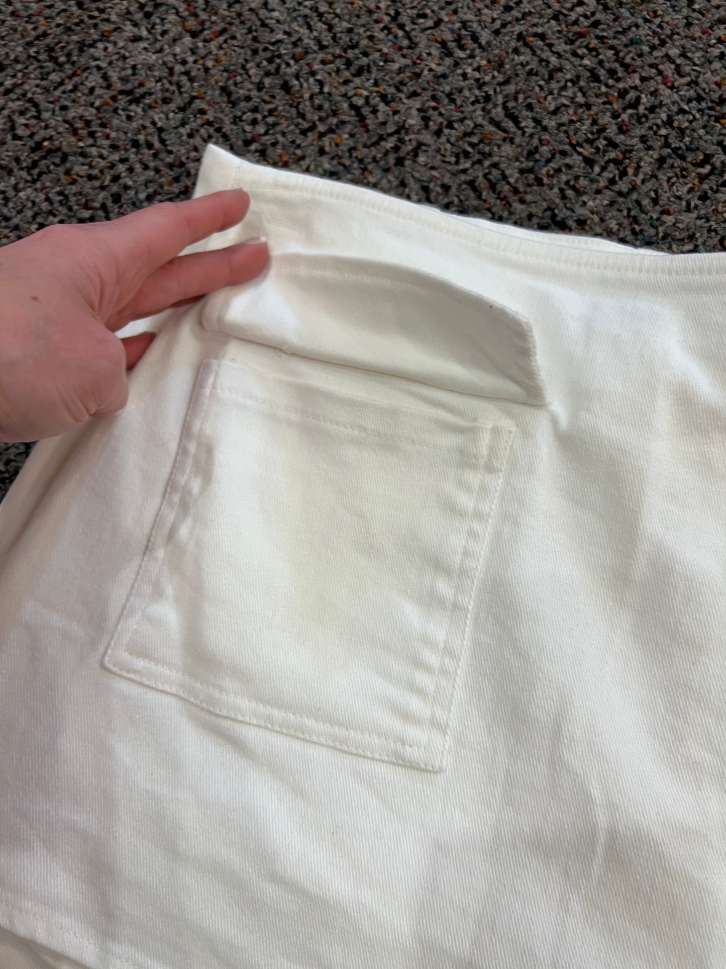 Y2K White LeLis Side Tie Skort