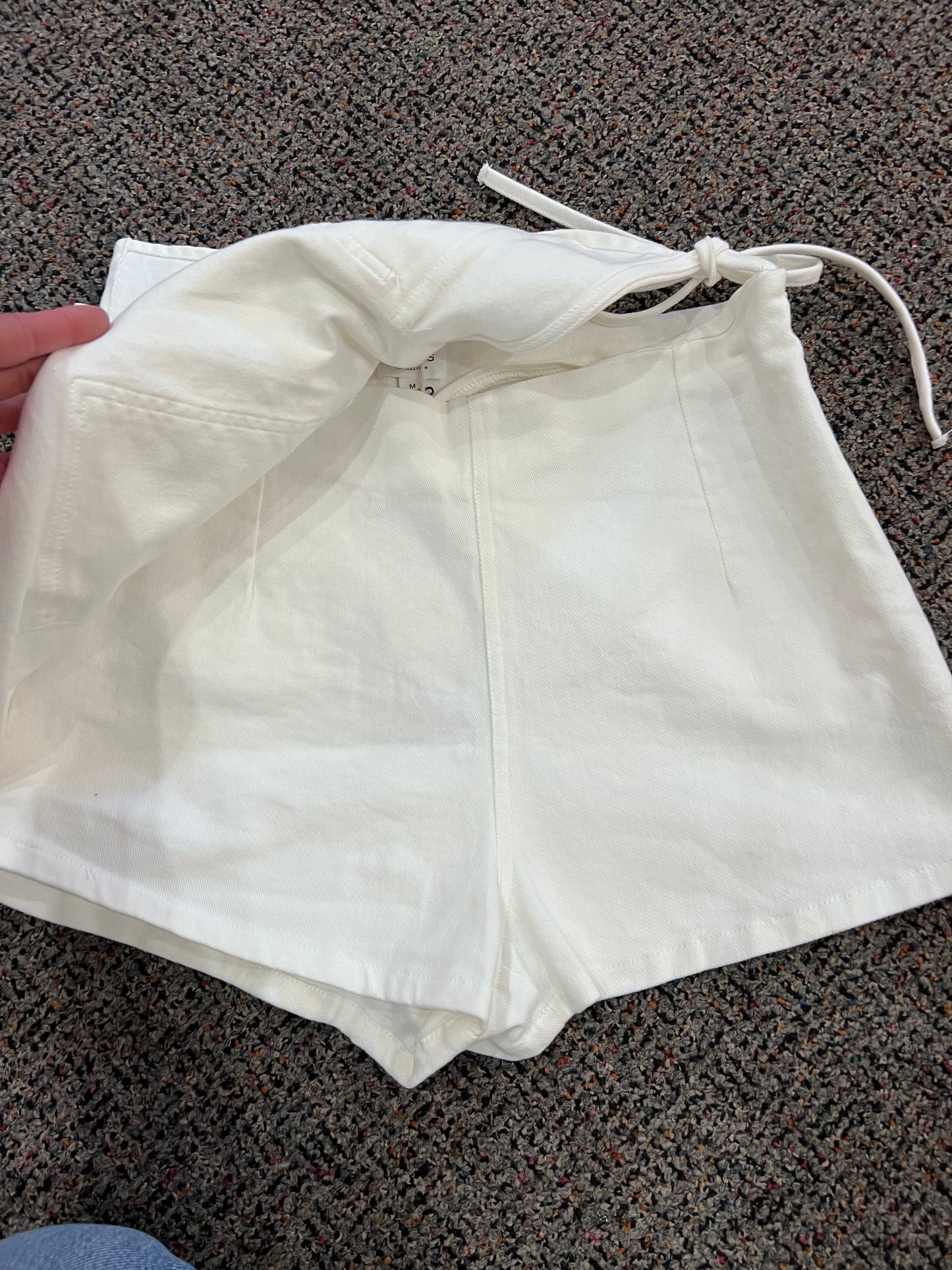 Y2K White LeLis Side Tie Skort