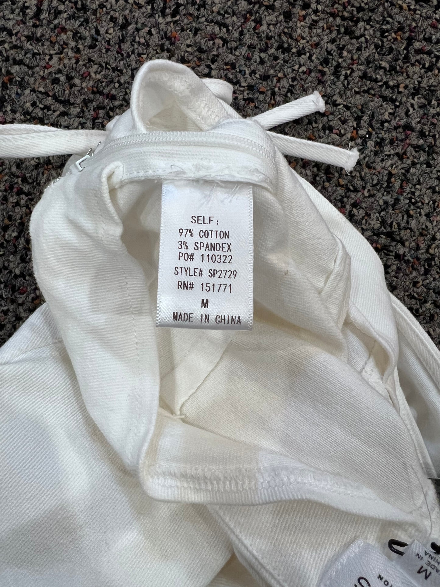 Y2K White LeLis Side Tie Skort