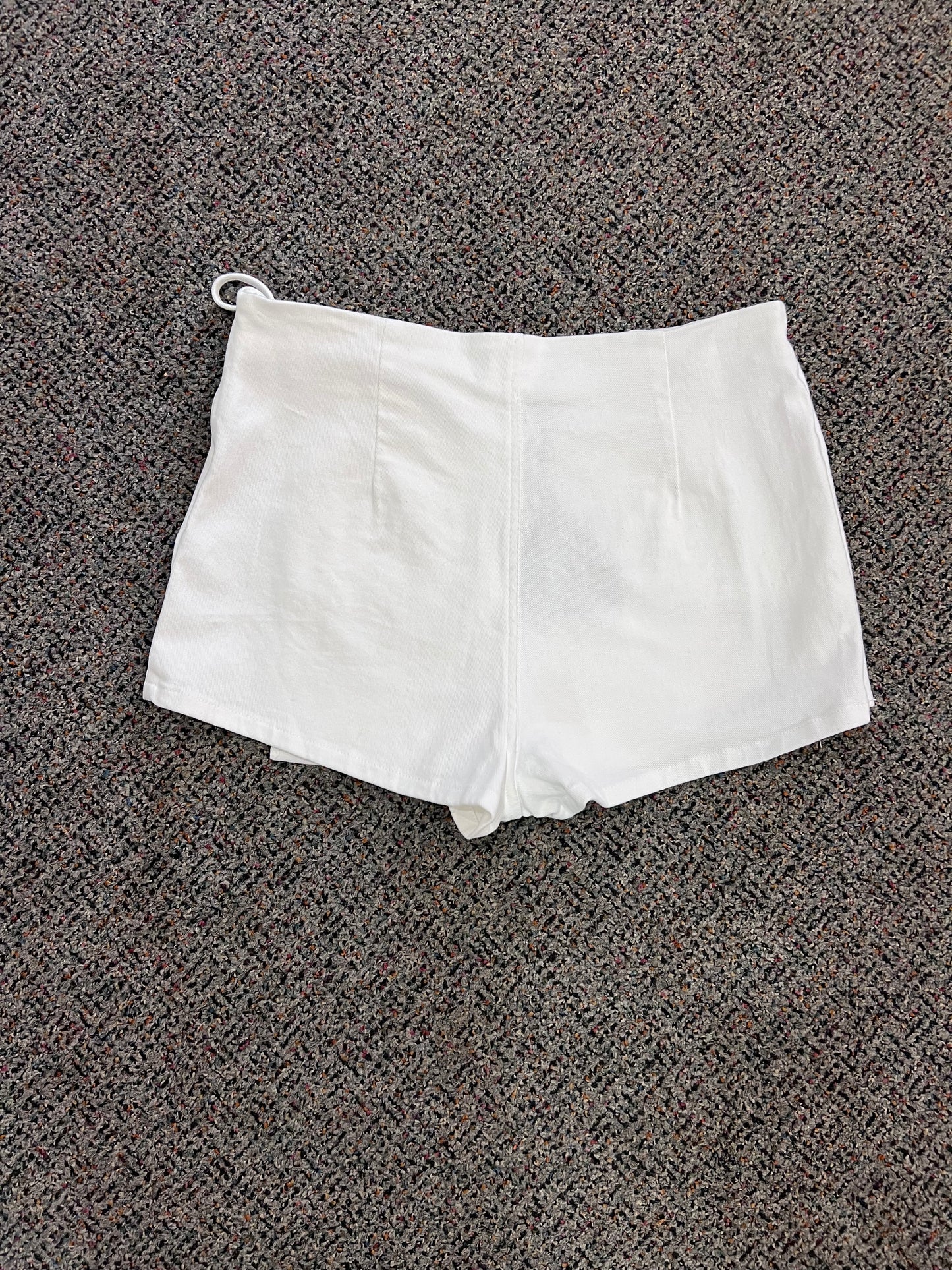 Y2K White LeLis Side Tie Skort
