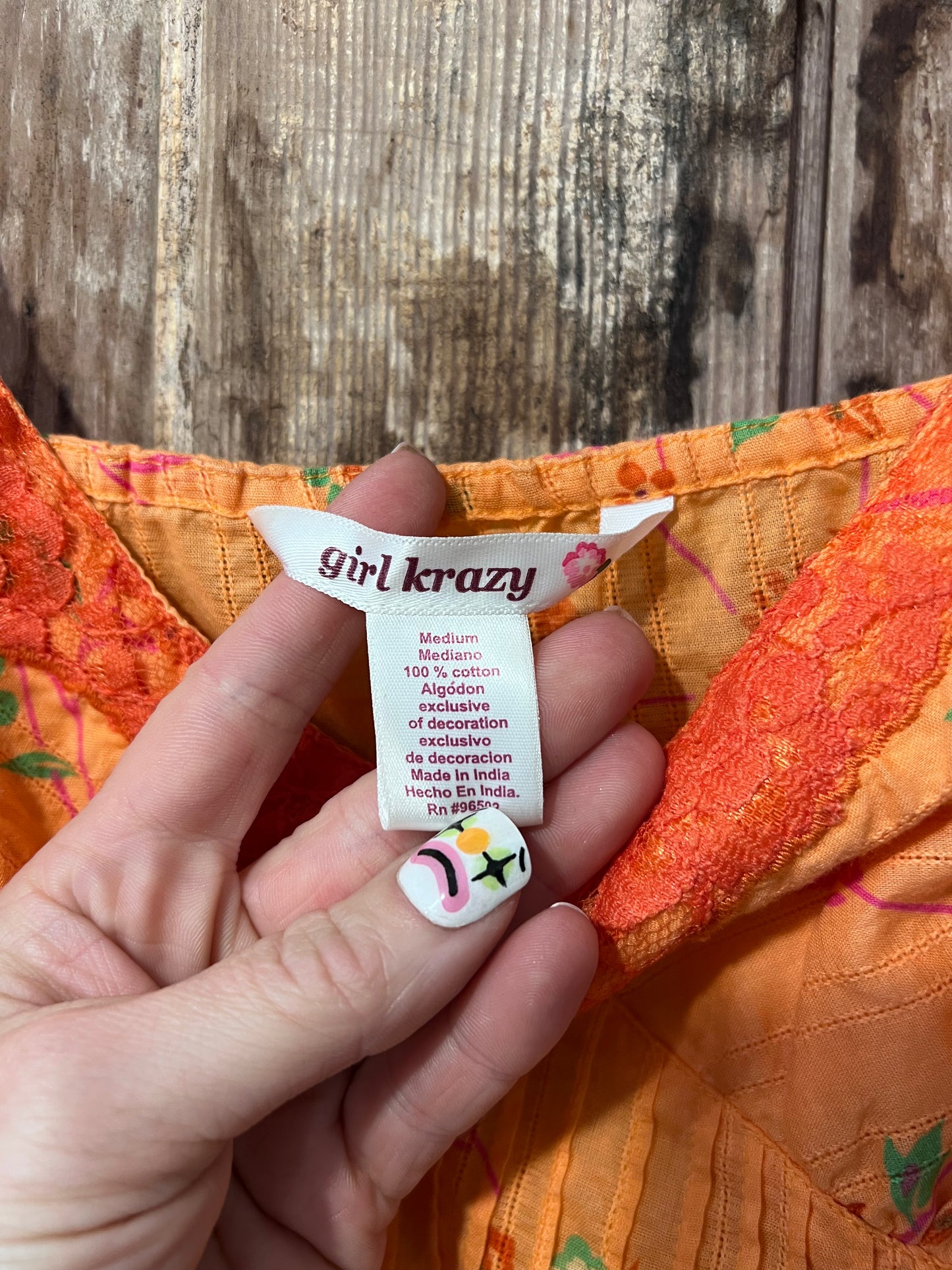 Y2K Girl Krazy Orange Floral Lace Tank Top