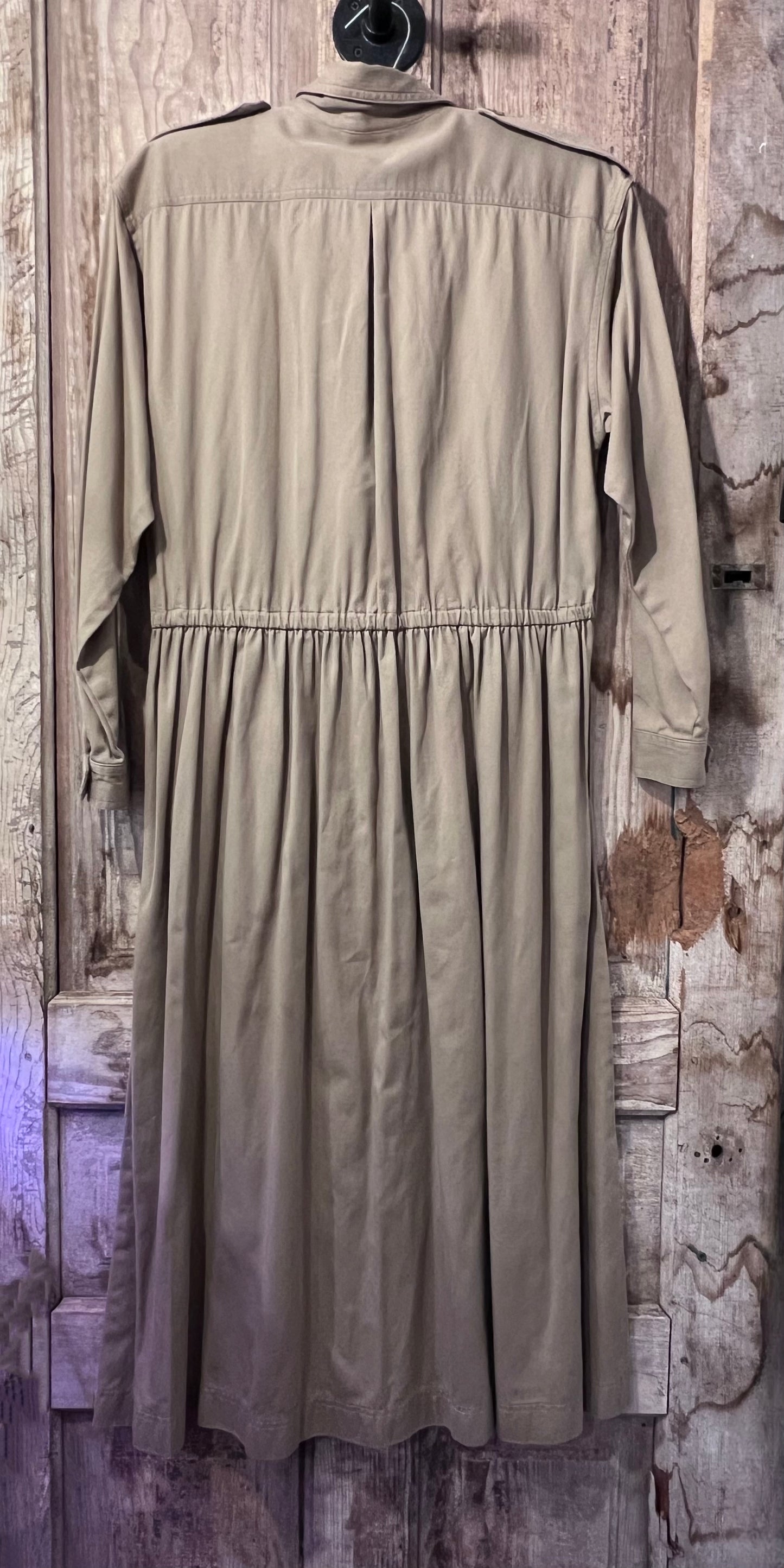 80's J.G. Hook Khaki Button Up Dress