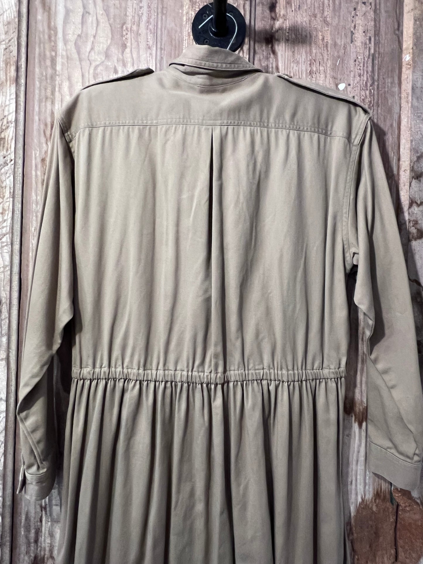 80's J.G. Hook Khaki Button Up Dress