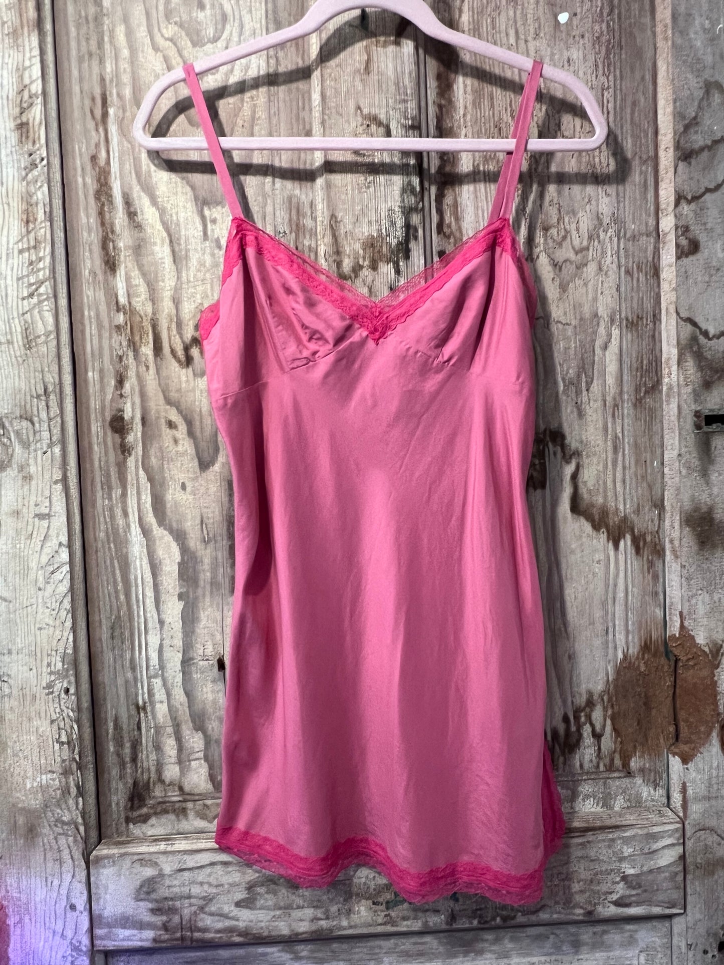 90's/Y2K Jayre California Pink Lace Floral Slip Dress