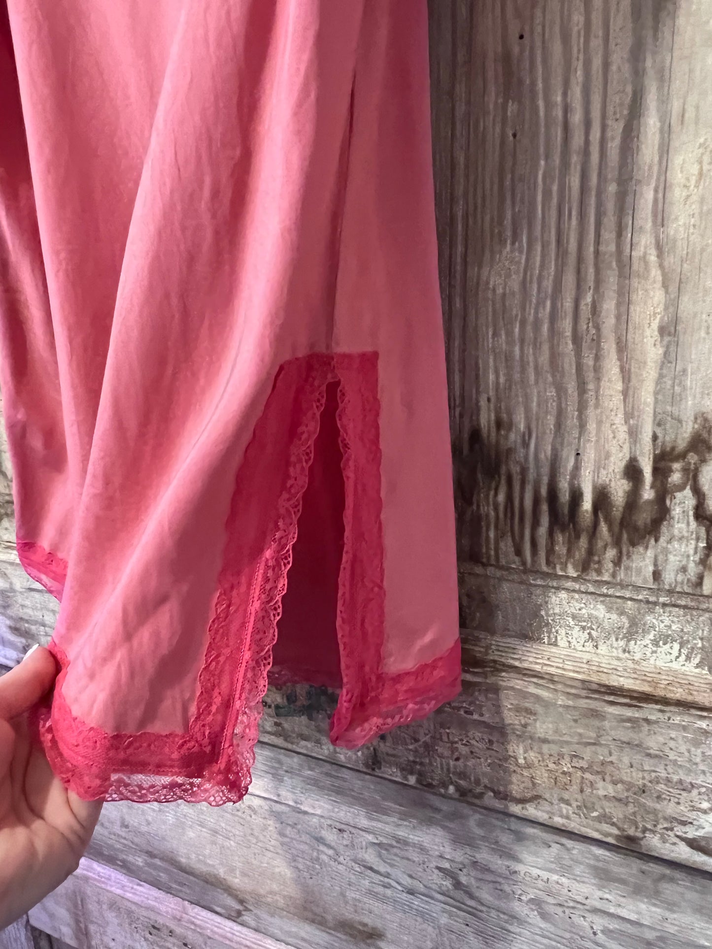 90's/Y2K Jayre California Pink Lace Floral Slip Dress