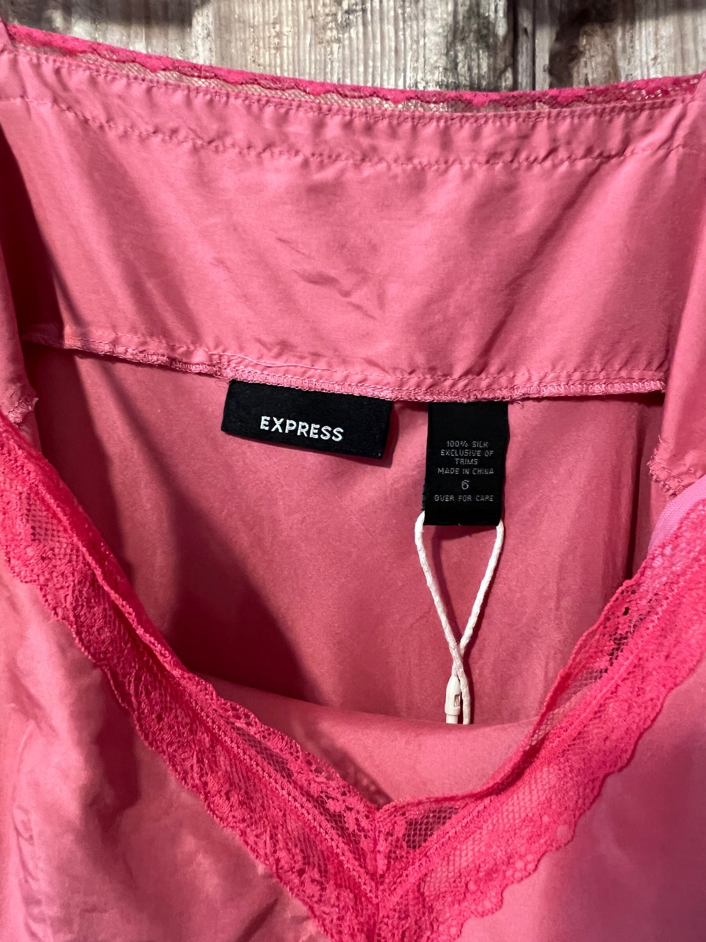 Y2K Express Pink Lace Slip Dress