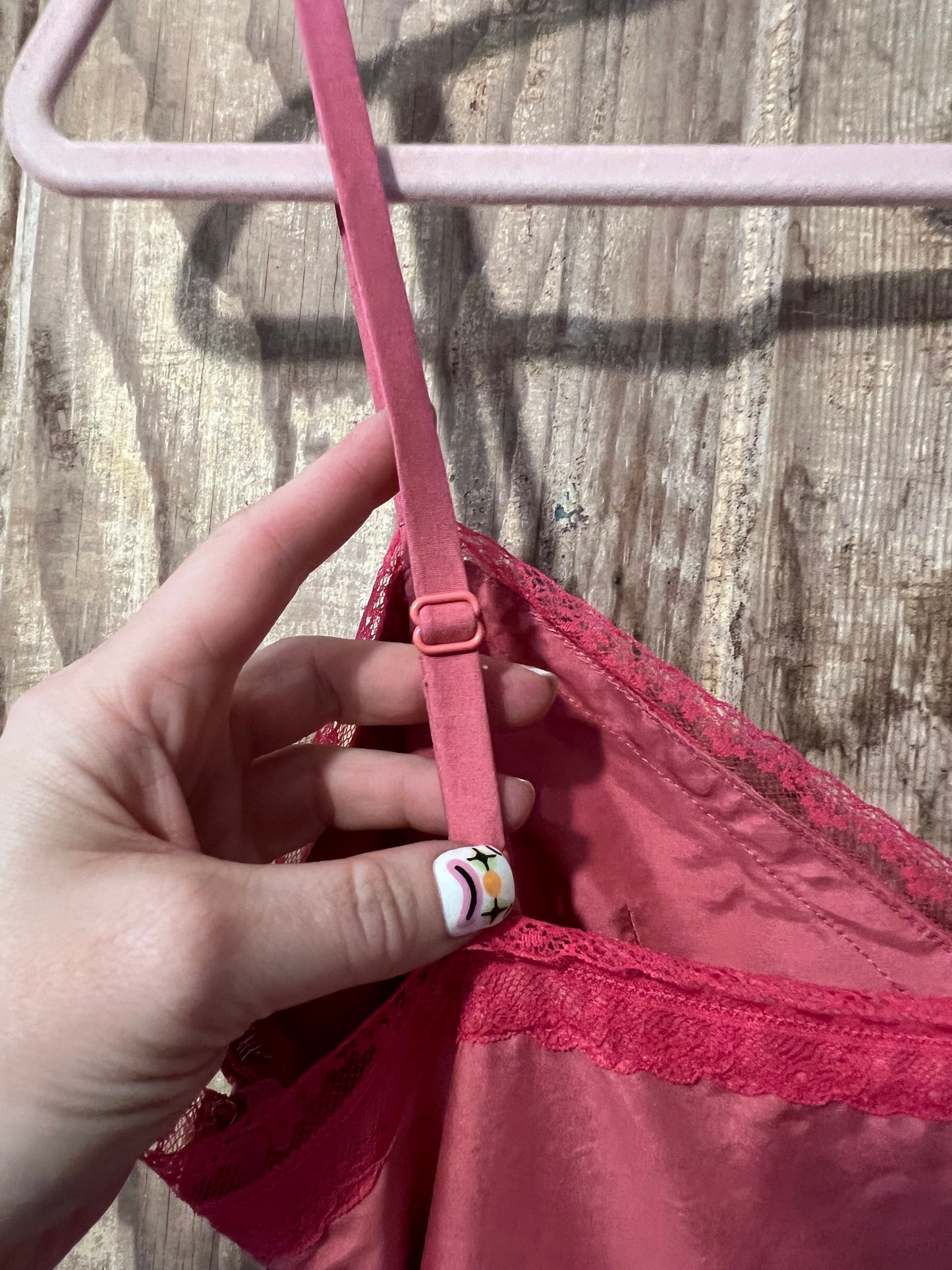 Y2K Express Pink Lace Slip Dress