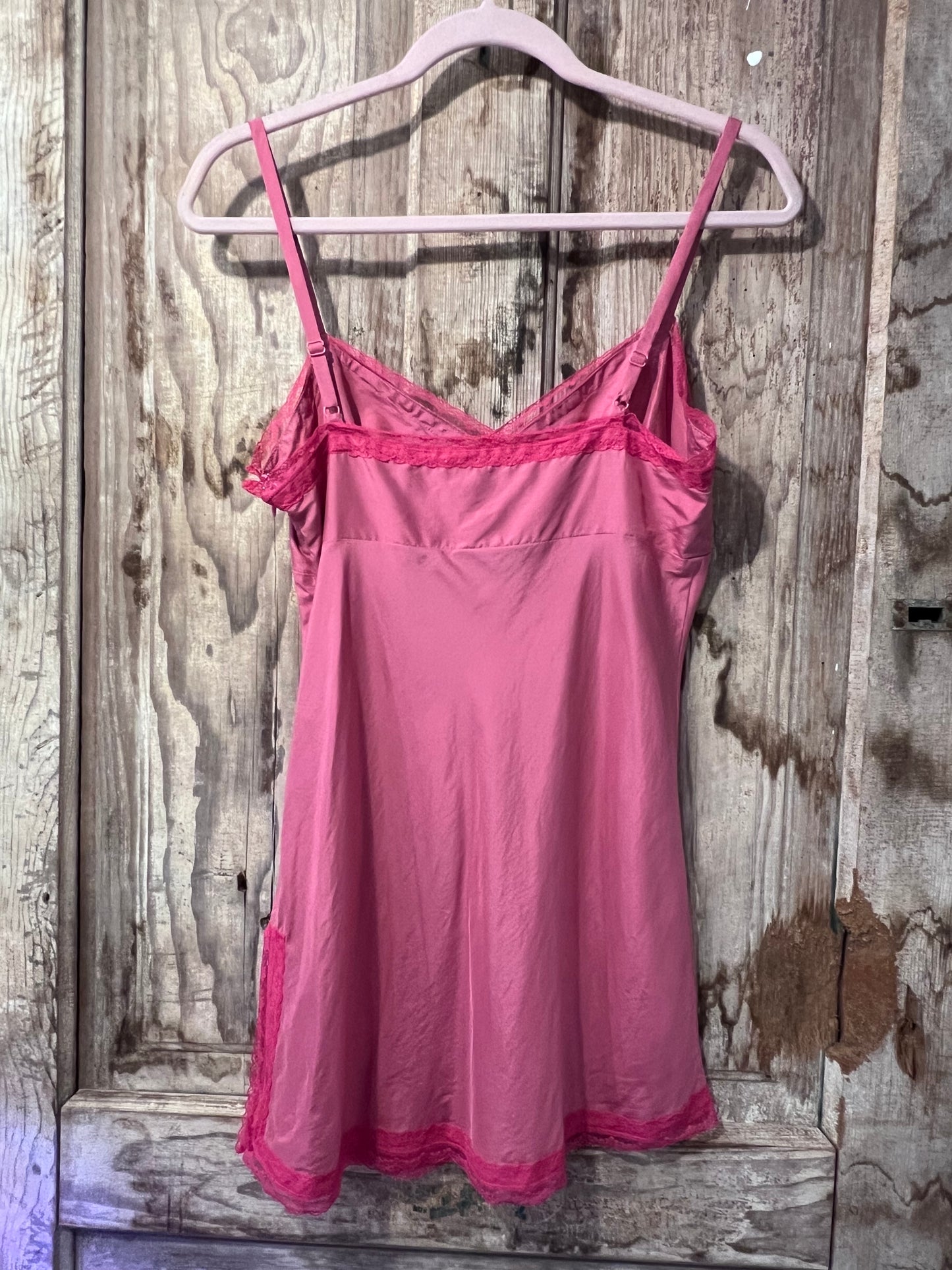 90's/Y2K Jayre California Pink Lace Floral Slip Dress