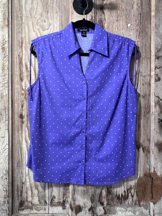 90's Erika Purple Polka Dot Sleeveless Top