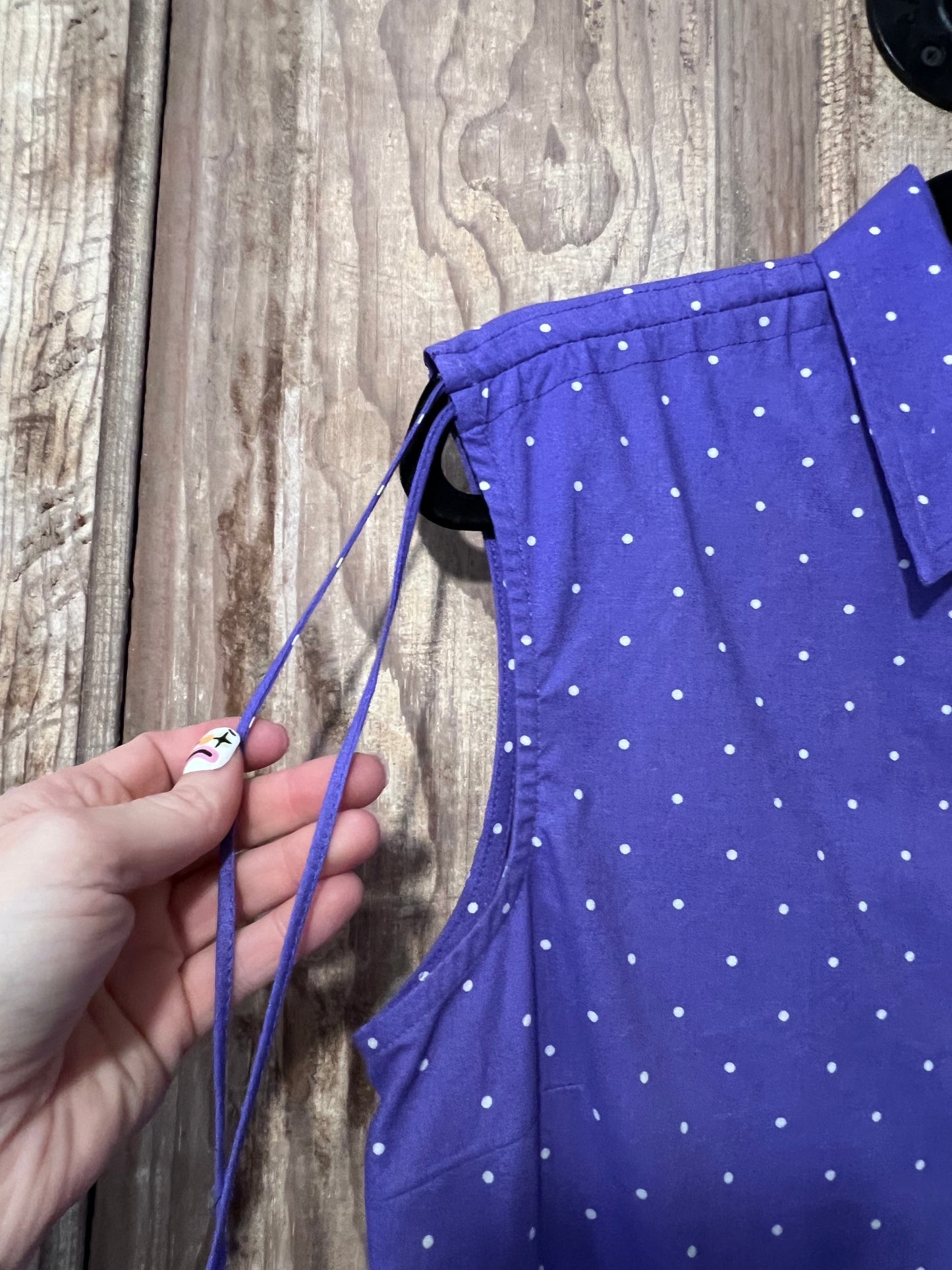 90's Erika Purple Polka Dot Sleeveless Top