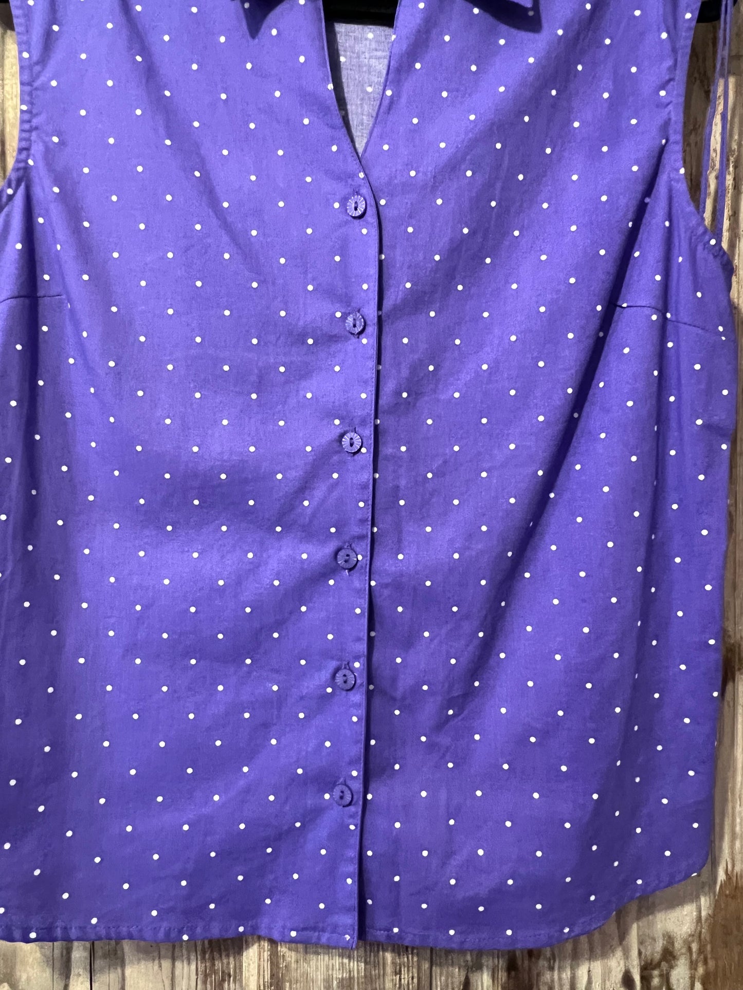 90's Erika Purple Polka Dot Sleeveless Top